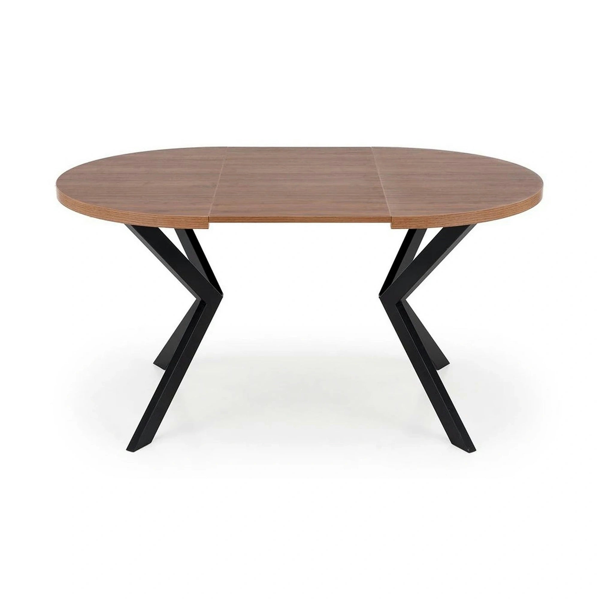 Masa extensibila PERONI, nuc/negru, PAL furniruit /otel, 100/250x100x75 cm