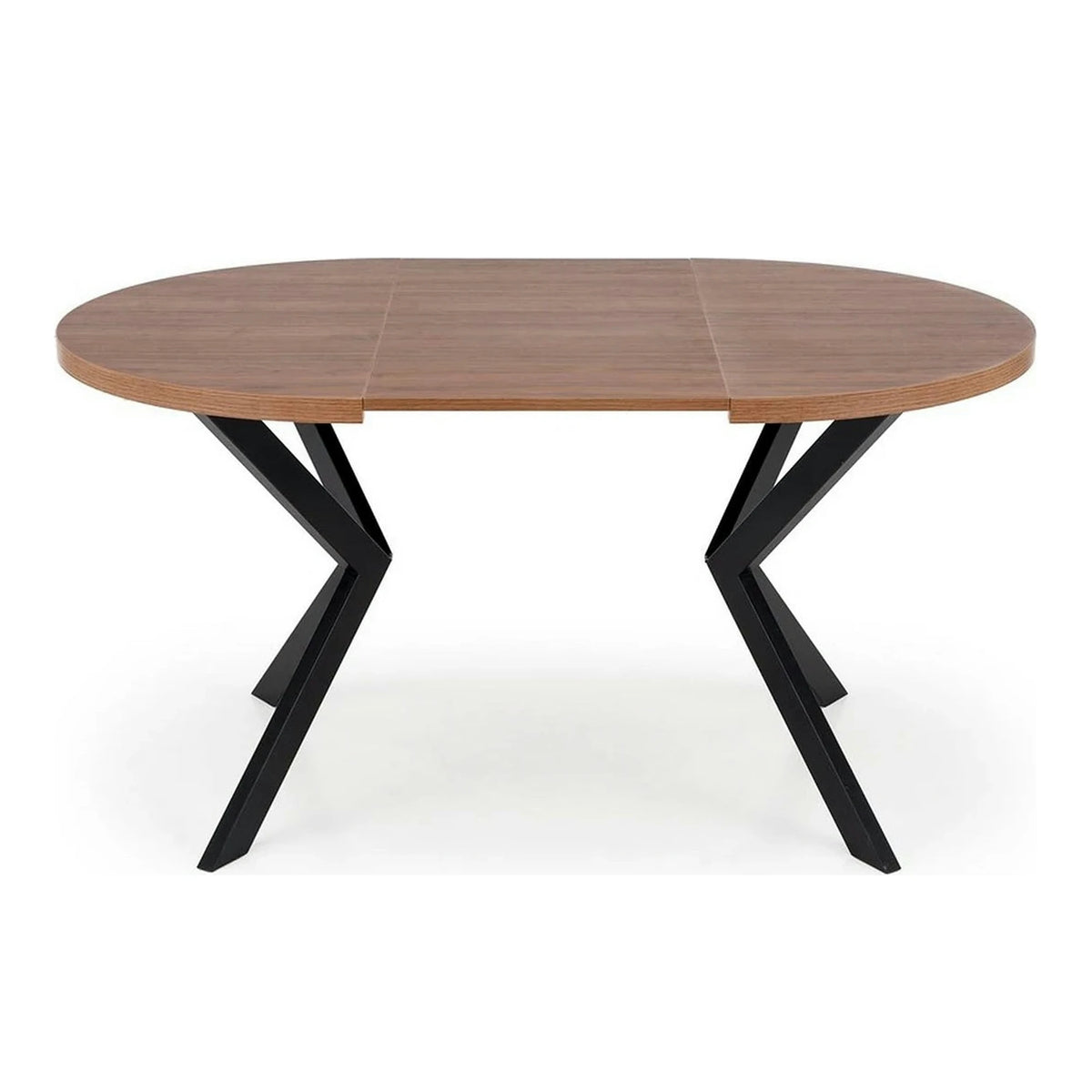 Masa extensibila PERONI, nuc/negru, PAL furniruit /otel, 100/250x100x75 cm