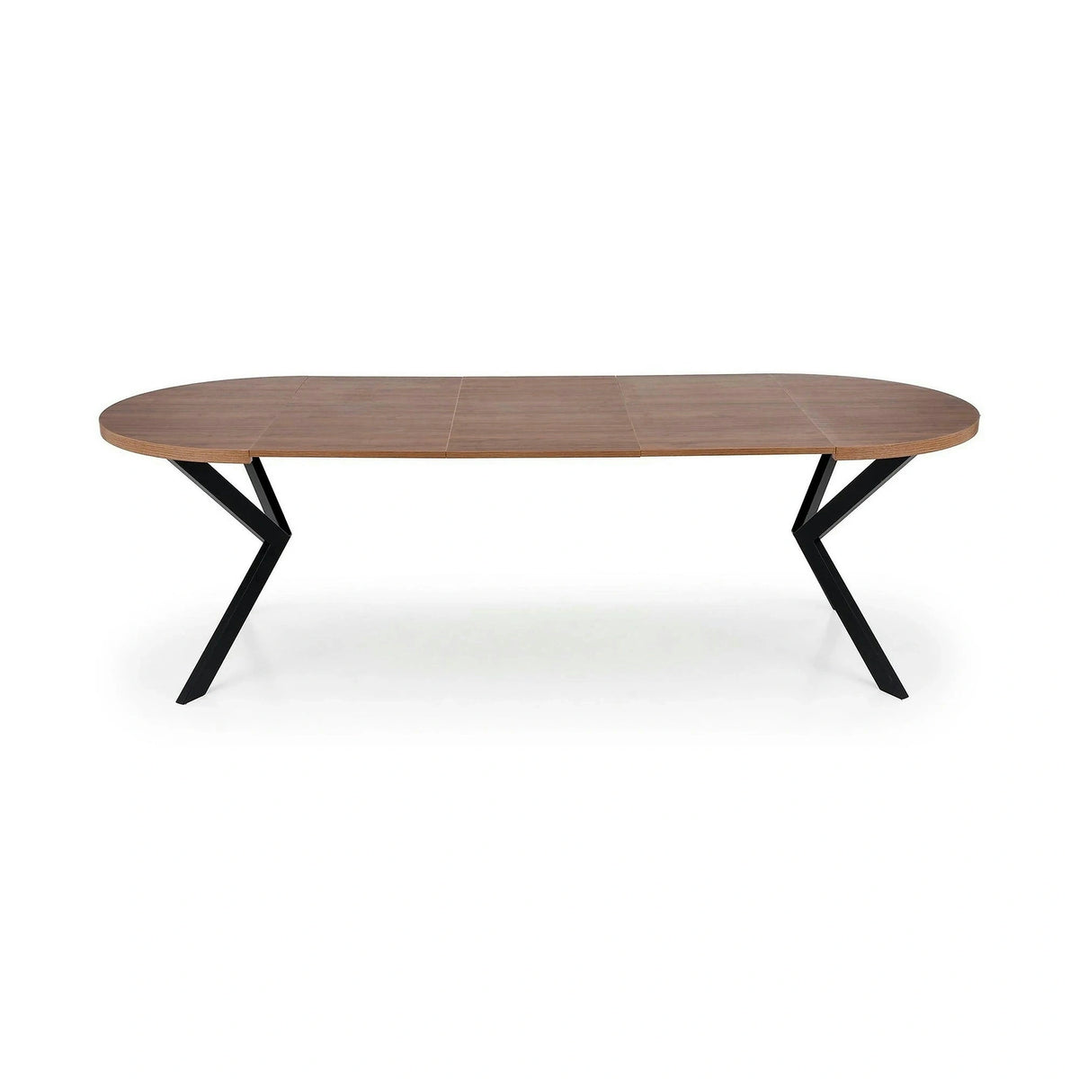 Masa extensibila PERONI, nuc/negru, PAL furniruit /otel, 100/250x100x75 cm