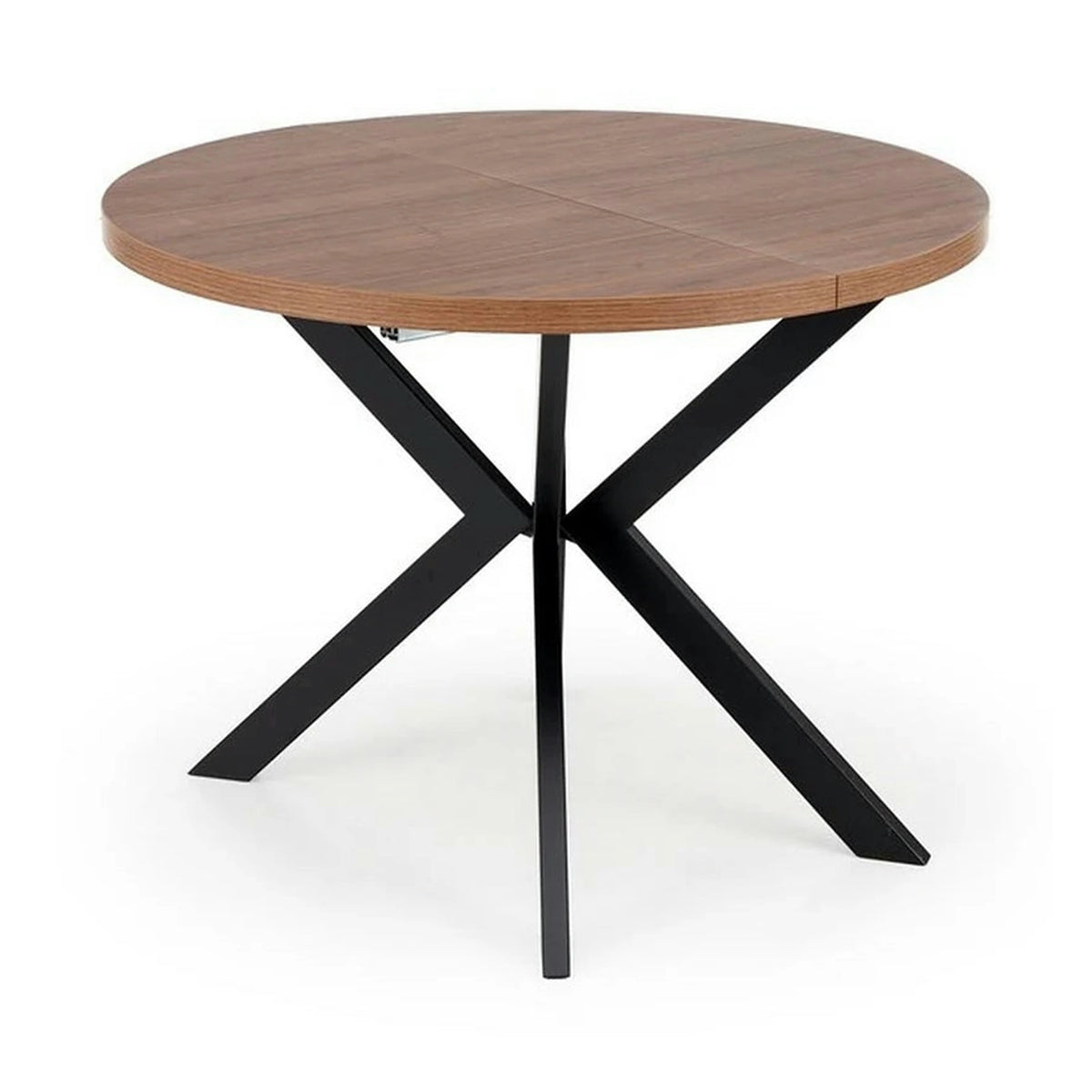 Masa extensibila PERONI, nuc/negru, PAL furniruit /otel, 100/250x100x75 cm