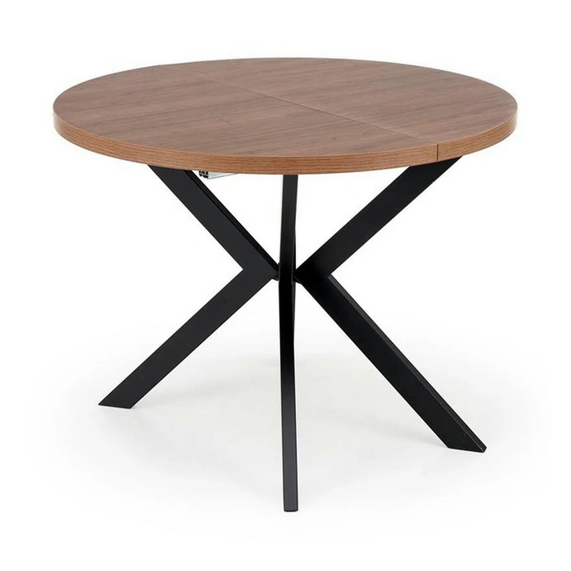 Masa extensibila PERONI, nuc/negru, PAL furniruit /otel, 100/250x100x75 cm
