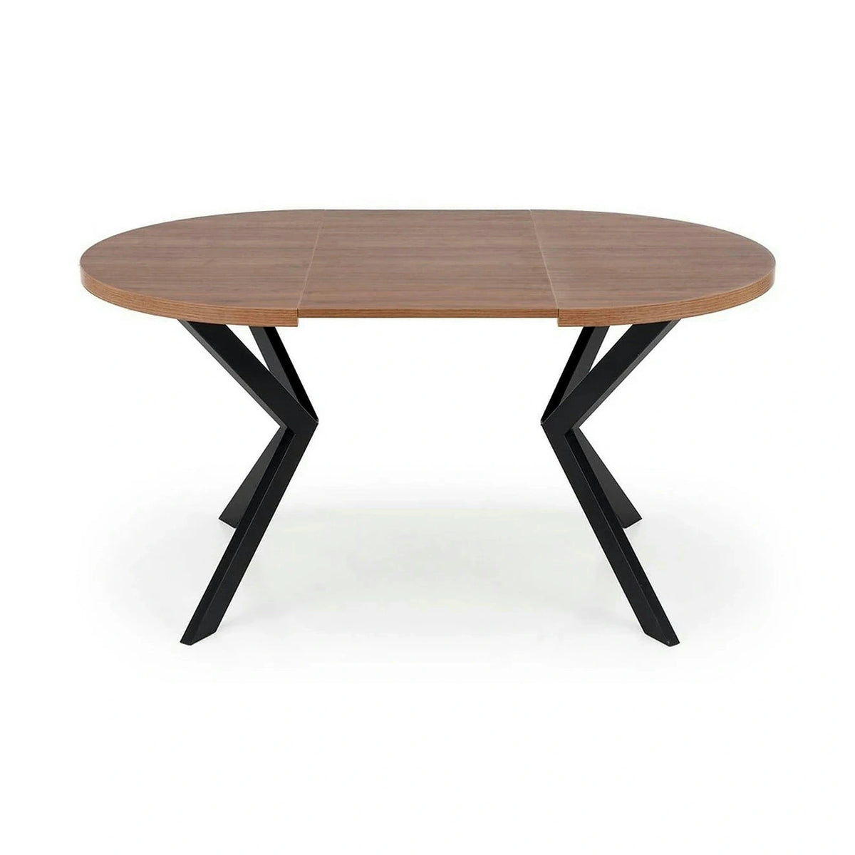 Masa extensibila PERONI, nuc/negru, PAL furniruit /otel, 100/250x100x75 cm
