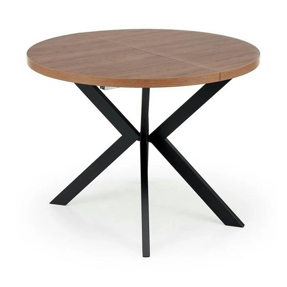 Masa extensibila PERONI, nuc/negru, PAL furniruit /otel, 100/250x100x75 cm