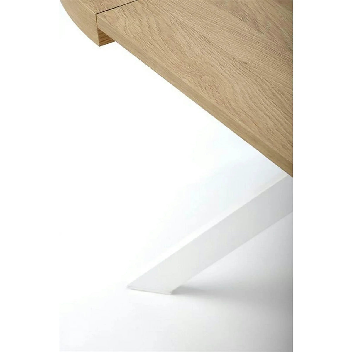 Masa extensibila PERONI, stejar auriu/alb, PAL furniruit/otel, 100/250x100x75 cm