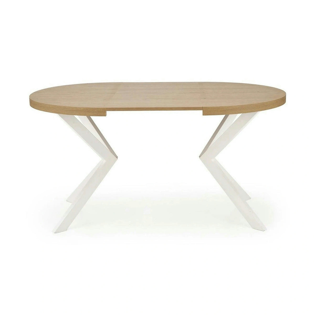 Masa extensibila PERONI, stejar auriu/alb, PAL furniruit/otel, 100/250x100x75 cm