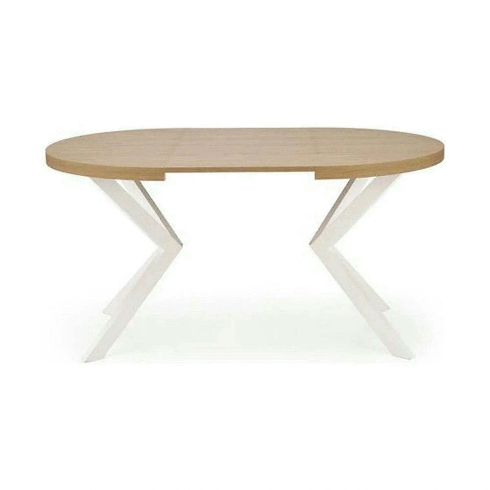 Masa extensibila PERONI, stejar auriu/alb, PAL furniruit/otel, 100/250x100x75 cm