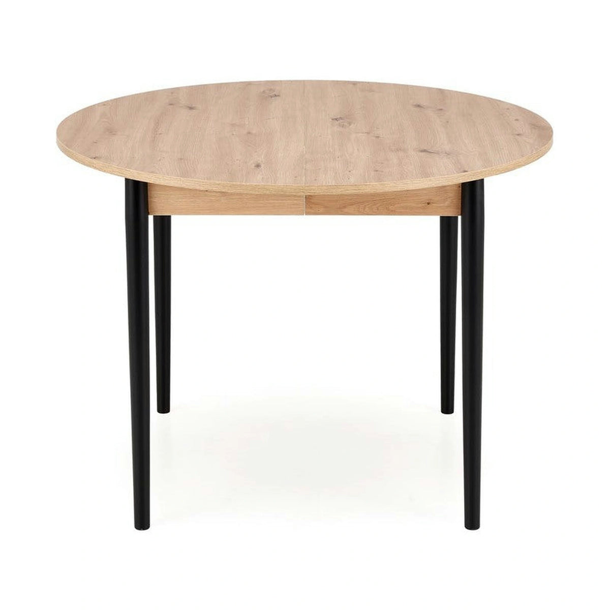 Masa extensibila PIVOT, stejar artisan/negru, PAL laminat/lemn, 102/142x102x75 cm