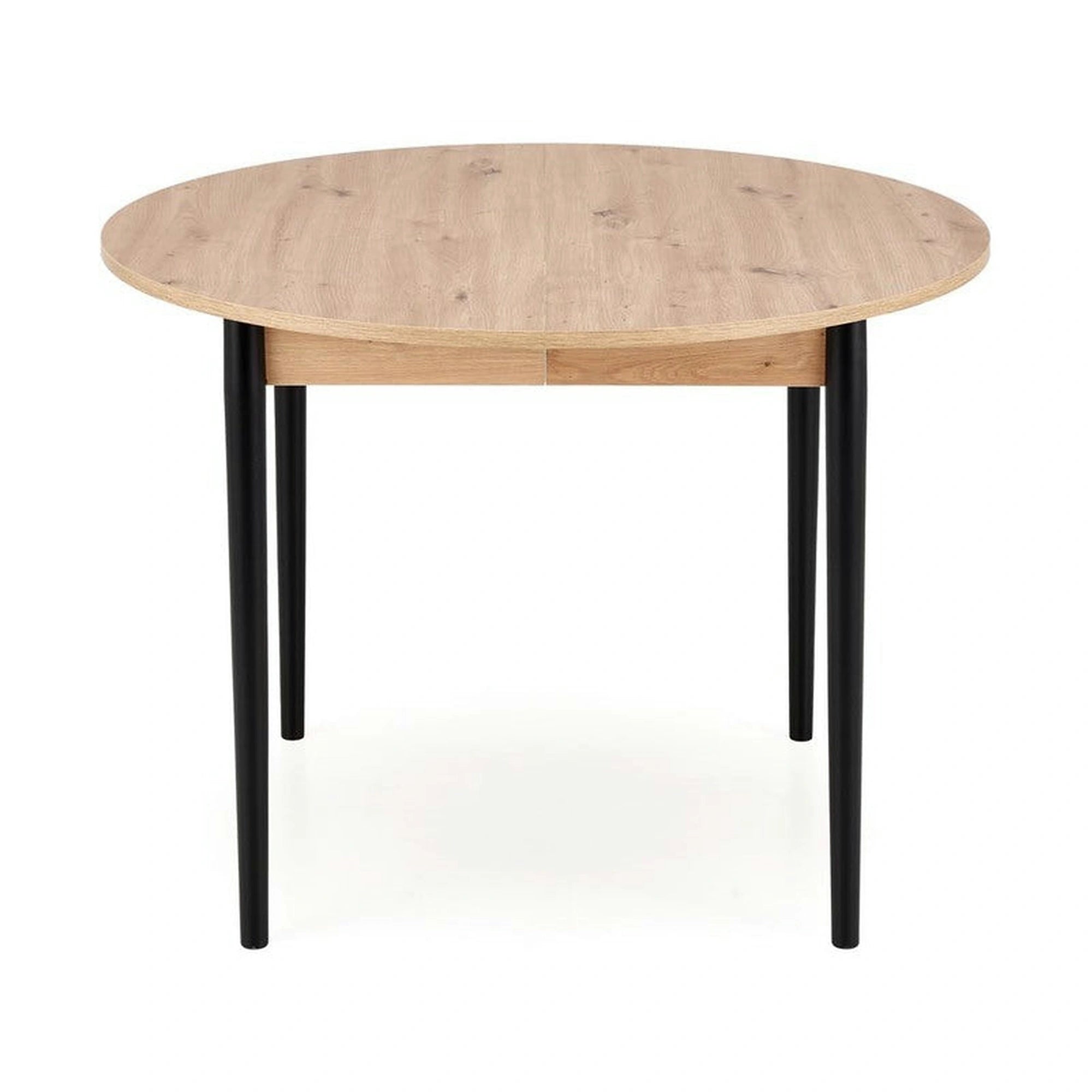 Masa extensibila PIVOT, stejar artisan/negru, PAL laminat/lemn, 102/142x102x75 cm