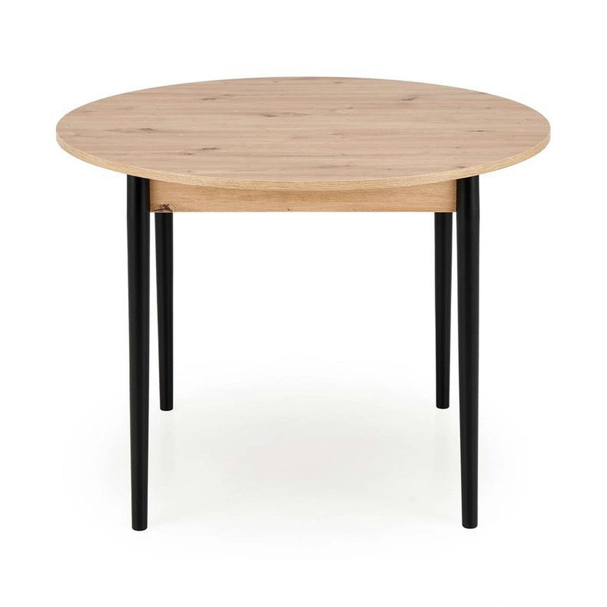 Masa extensibila PIVOT, stejar artisan/negru, PAL laminat/lemn, 102/142x102x75 cm