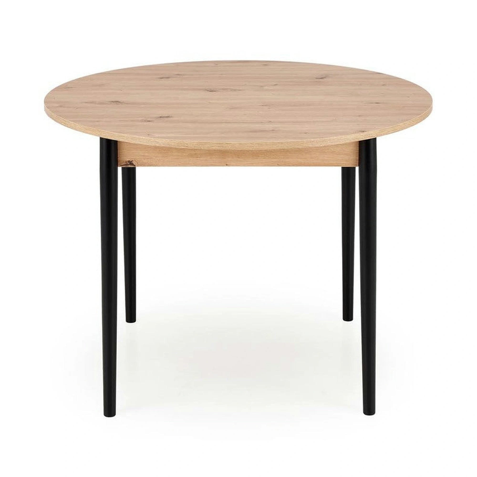 Masa extensibila PIVOT, stejar artisan/negru, PAL laminat/lemn, 102/142x102x75 cm