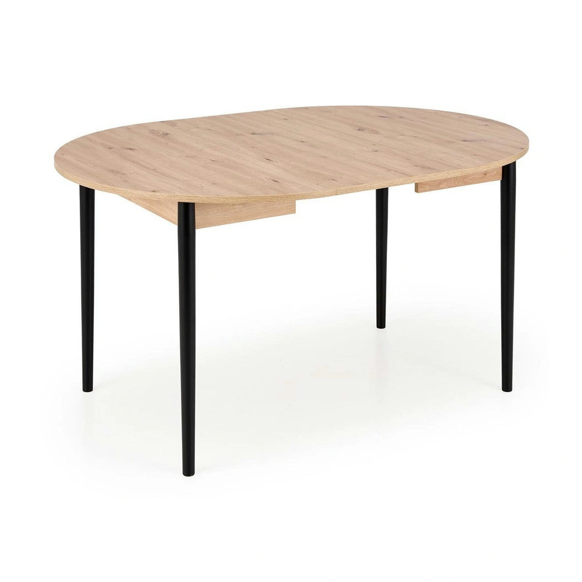 Masa extensibila PIVOT, stejar artisan/negru, PAL laminat/lemn, 102/142x102x75 cm