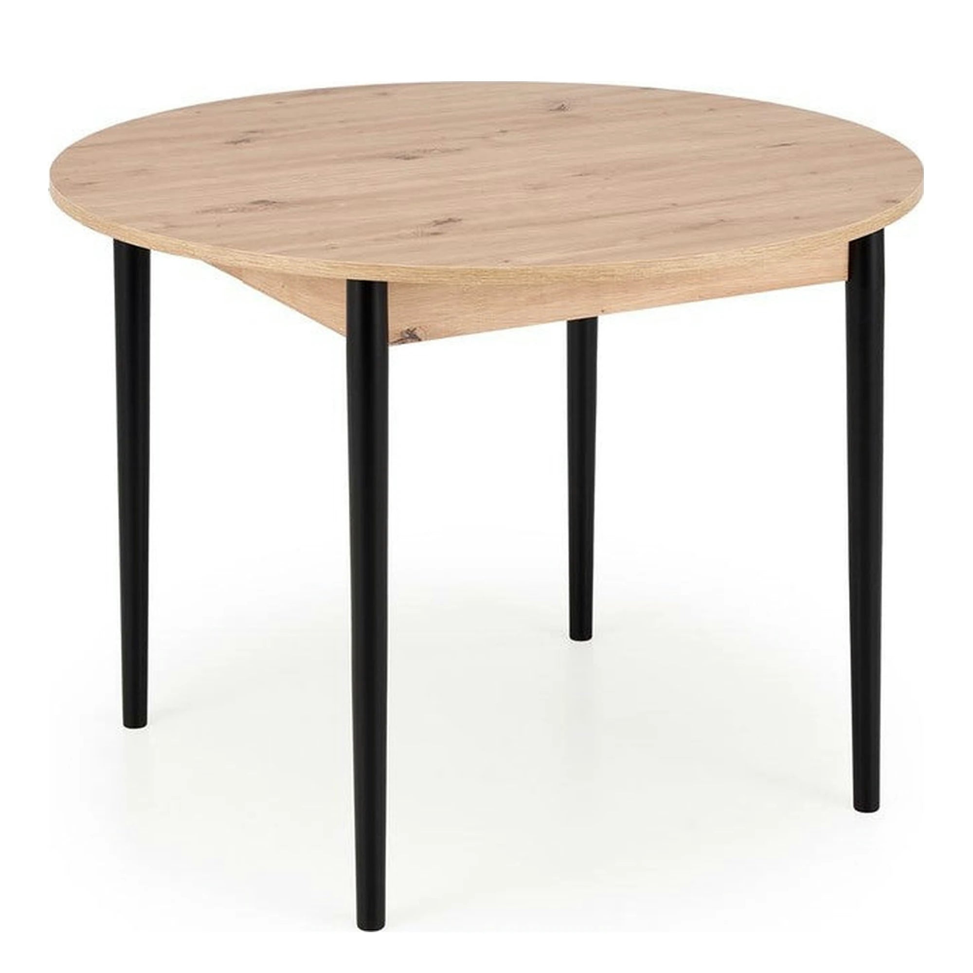 Masa extensibila PIVOT, stejar artisan/negru, PAL laminat/lemn, 102/142x102x75 cm