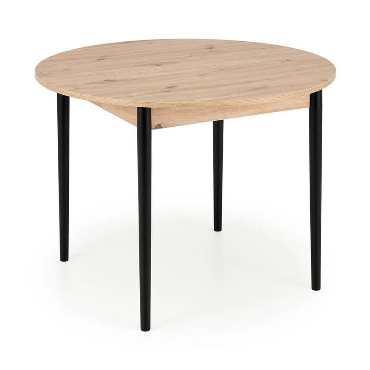 Masa extensibila PIVOT, stejar artisan/negru, PAL laminat/lemn, 102/142x102x75 cm