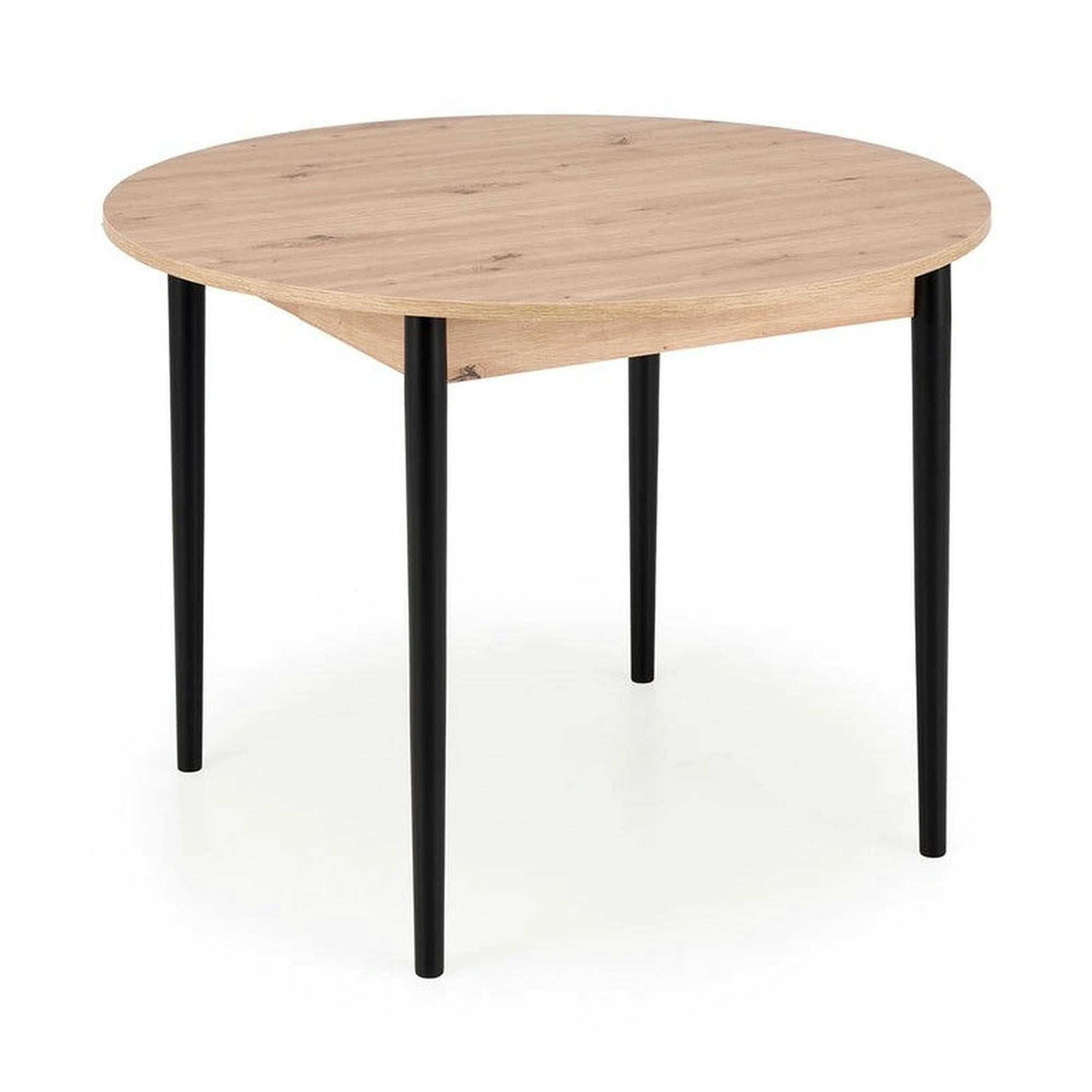 Masa extensibila PIVOT, stejar artisan/negru, PAL laminat/lemn, 102/142x102x75 cm