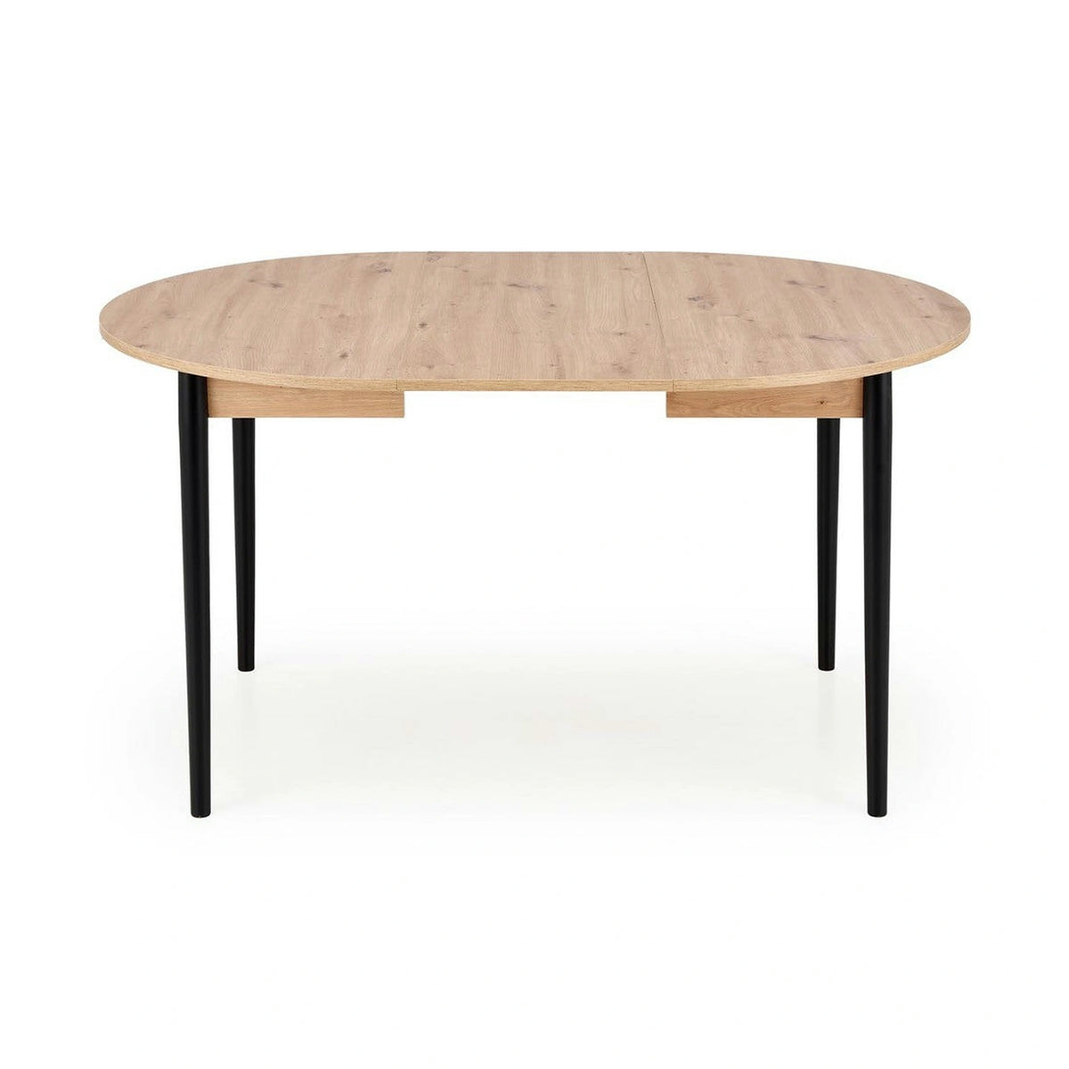 Masa extensibila PIVOT, stejar artisan/negru, PAL laminat/lemn, 102/142x102x75 cm