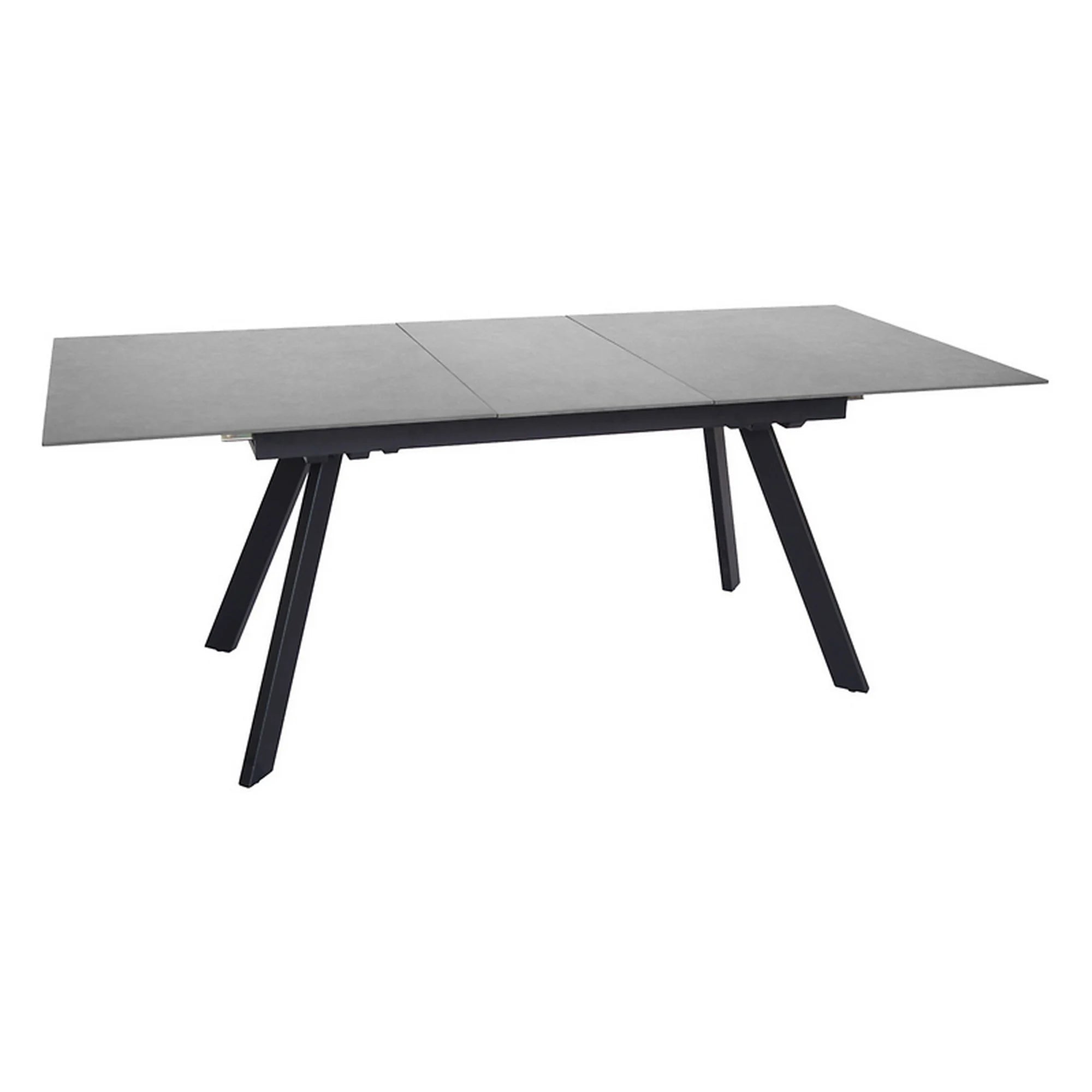 Masa extensibila PLANET, gri antracit/negru, ceramica/PAL, 160/200x90x76 cm