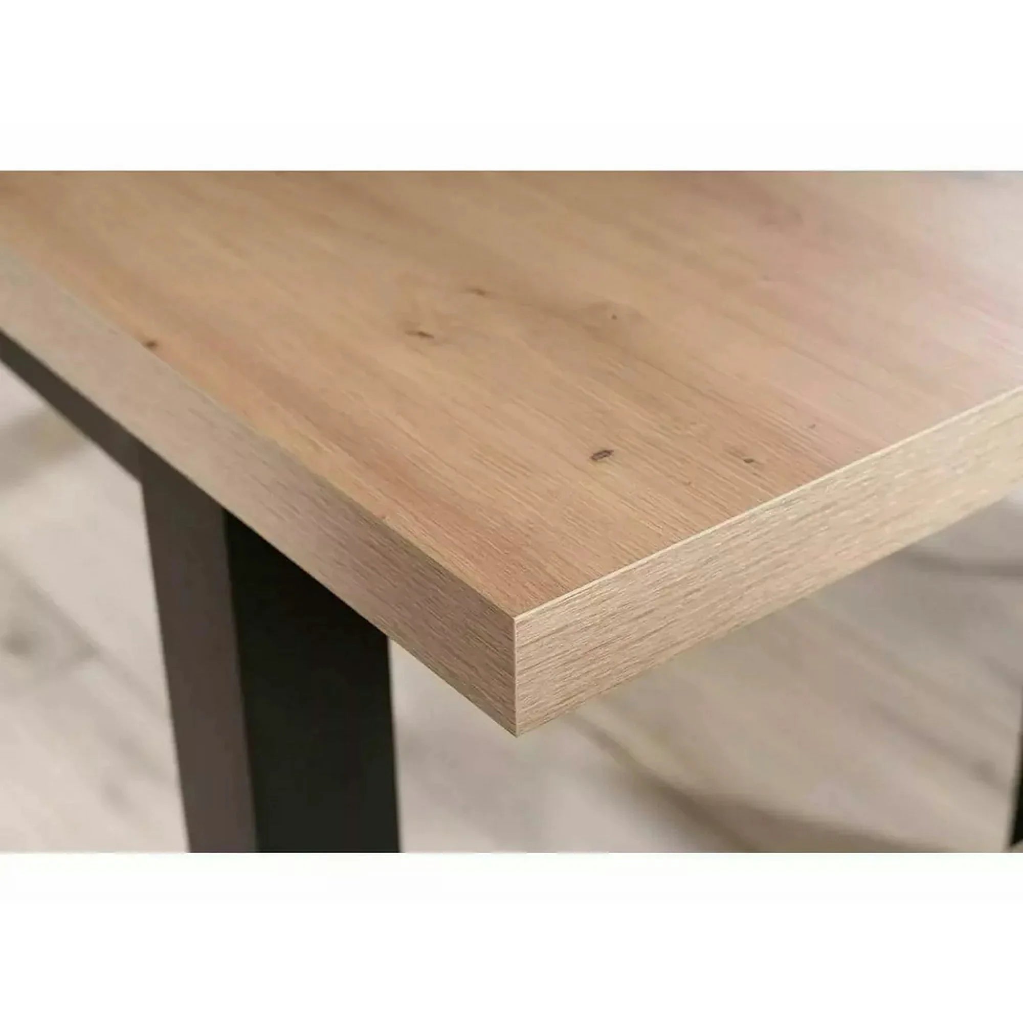 Masa extensibila PRESTO, stejar artisan/negru, PAL laminat, 140/218x80x78 cm
