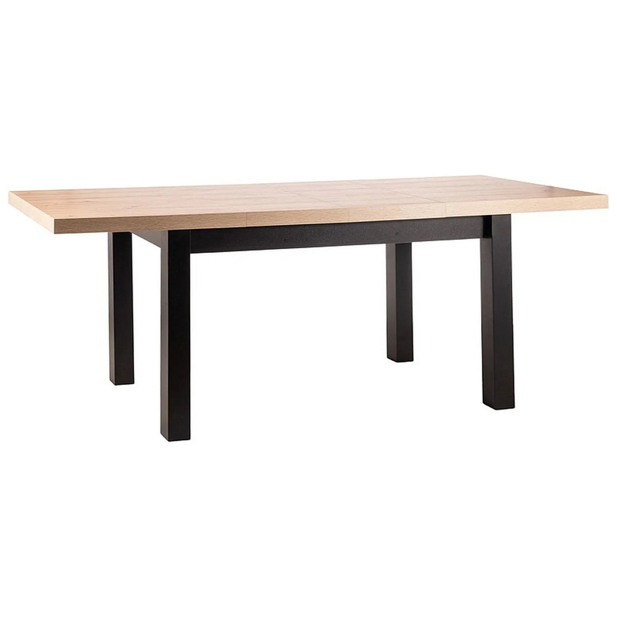 Masa extensibila PRESTO, stejar artisan/negru, PAL laminat, 140/218x80x78 cm