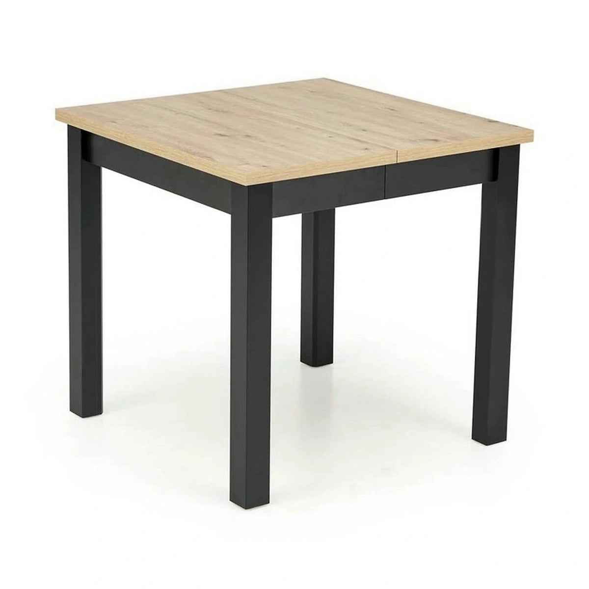 Masa extensibila QUBIK, stejar artisan/negru, PAL laminat, 80/200x80x76 cm