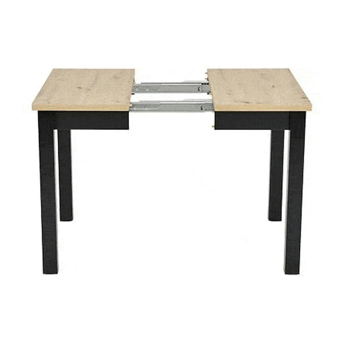 Masa extensibila QUBIK, stejar artisan/negru, PAL laminat, 80/200x80x76 cm