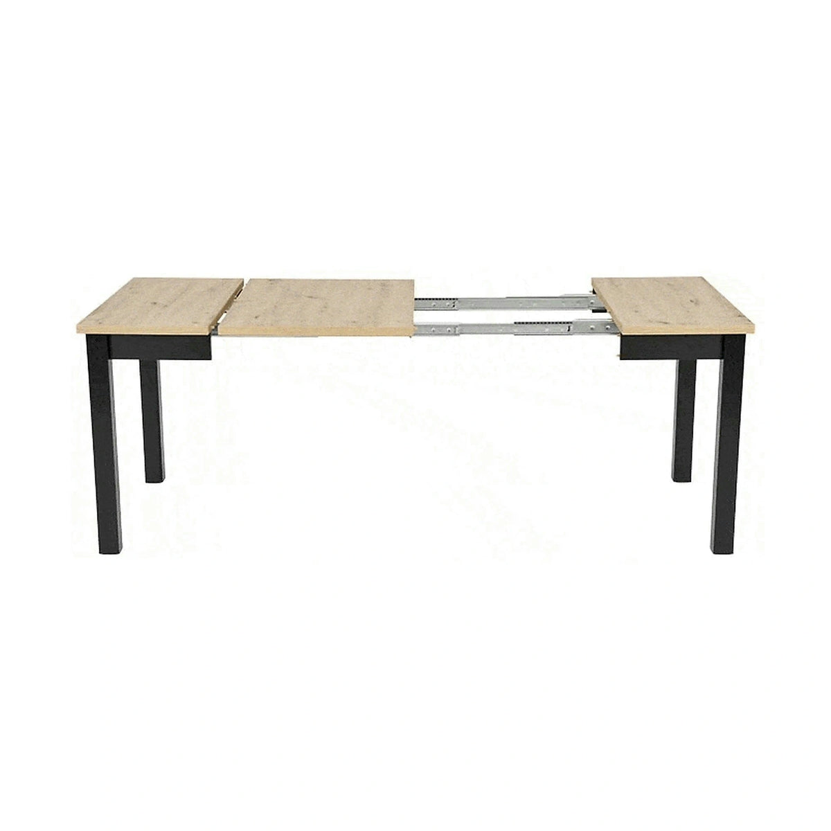 Masa extensibila QUBIK, stejar artisan/negru, PAL laminat, 80/200x80x76 cm