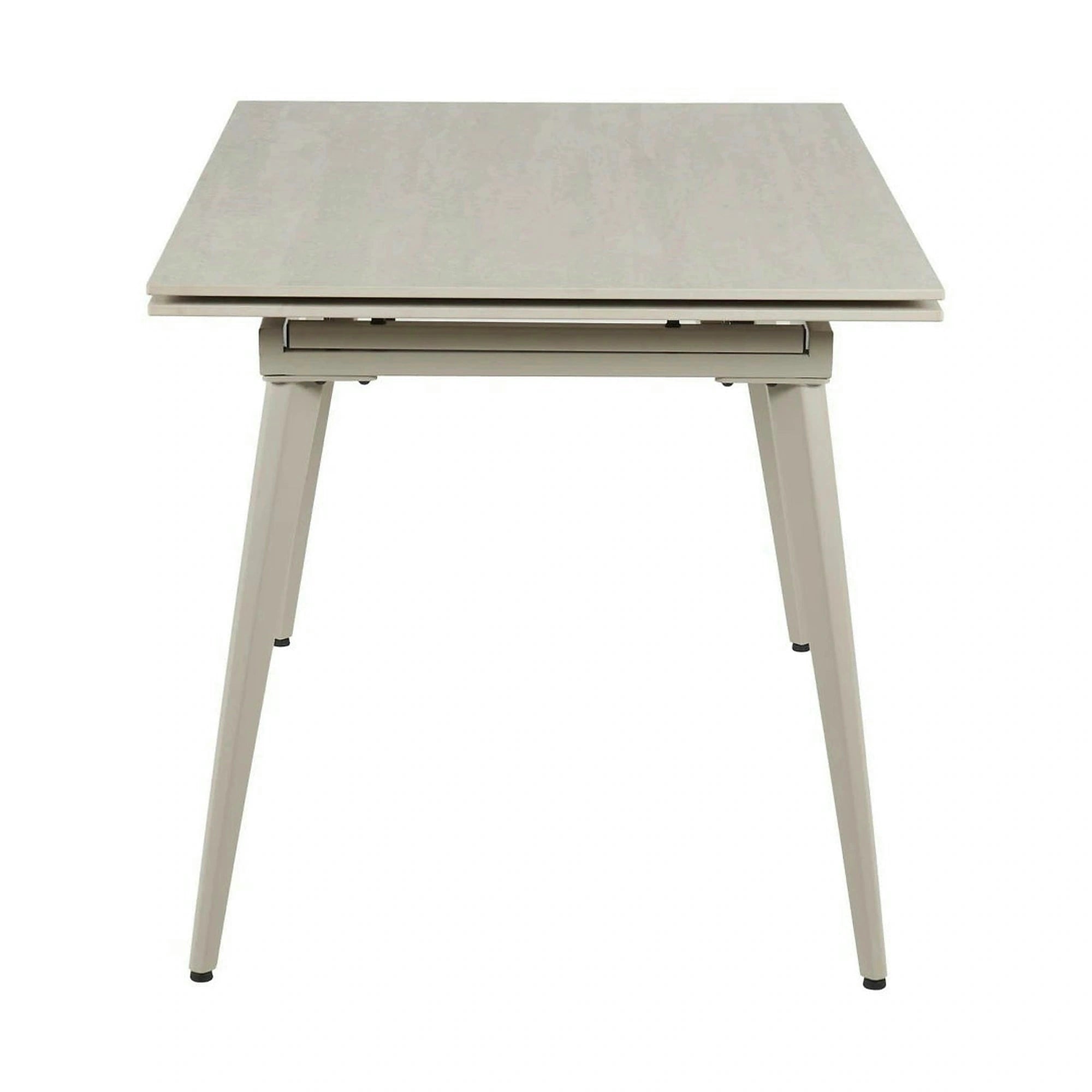 Masa extensibila REEF, grej cu efect de piatra travertin, ceramica/metal, 120/180x80x76 cm