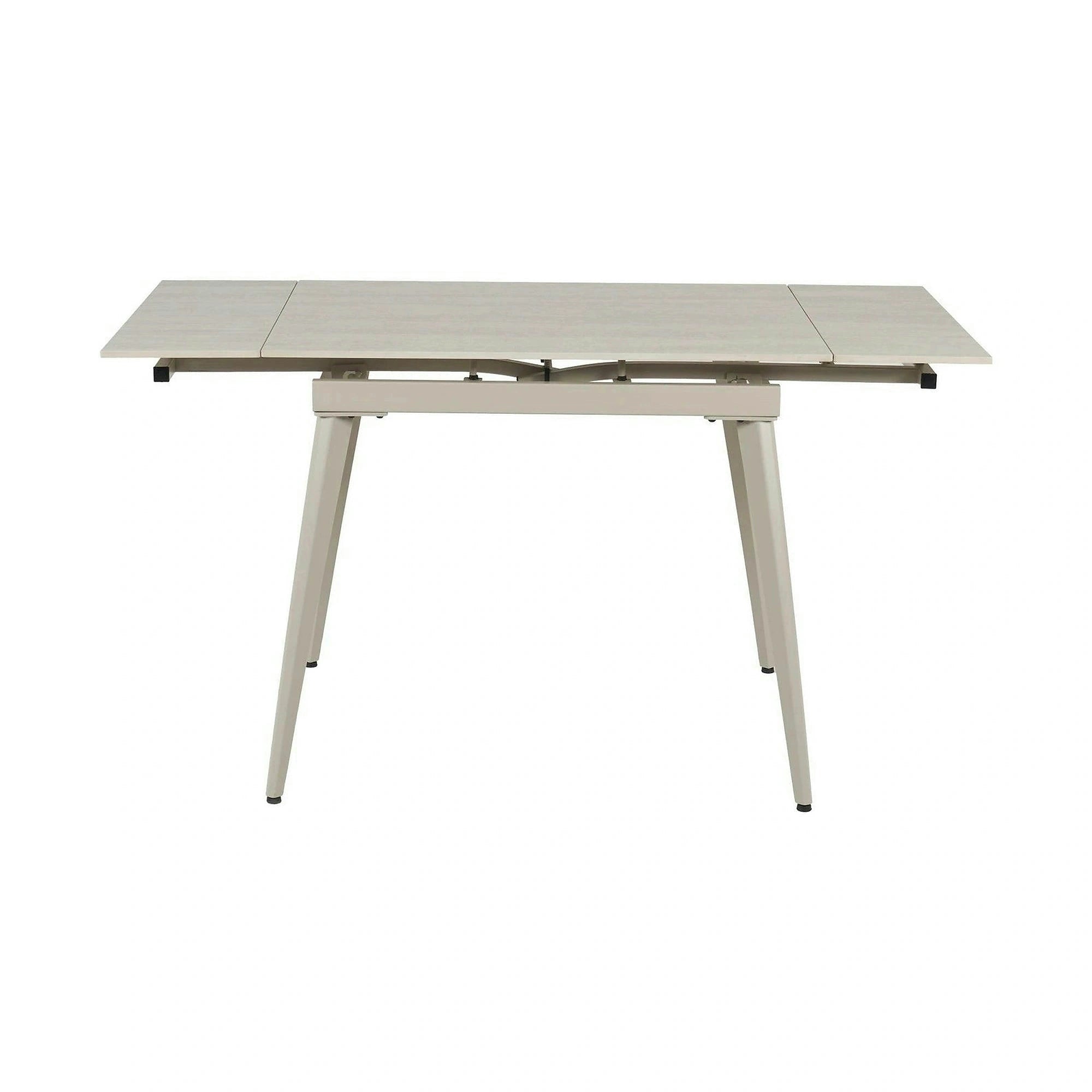 Masa extensibila REEF, grej cu efect de piatra travertin, ceramica/metal, 90/140x70x75 cm