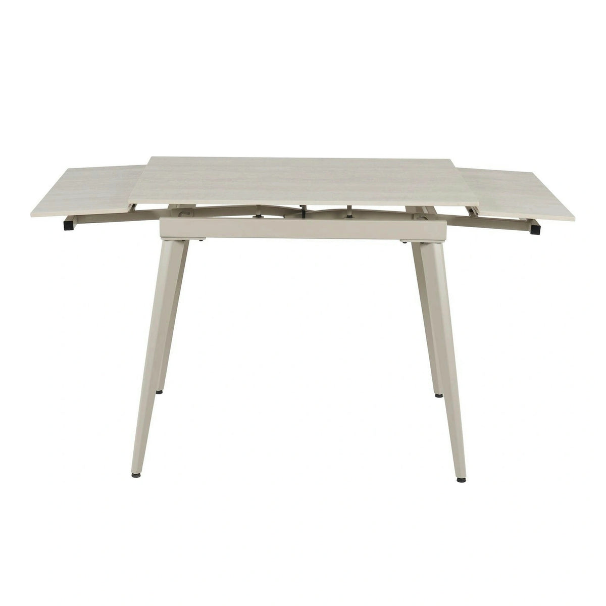 Masa extensibila REEF, grej cu efect de piatra travertin, ceramica/metal, 90/140x70x75 cm