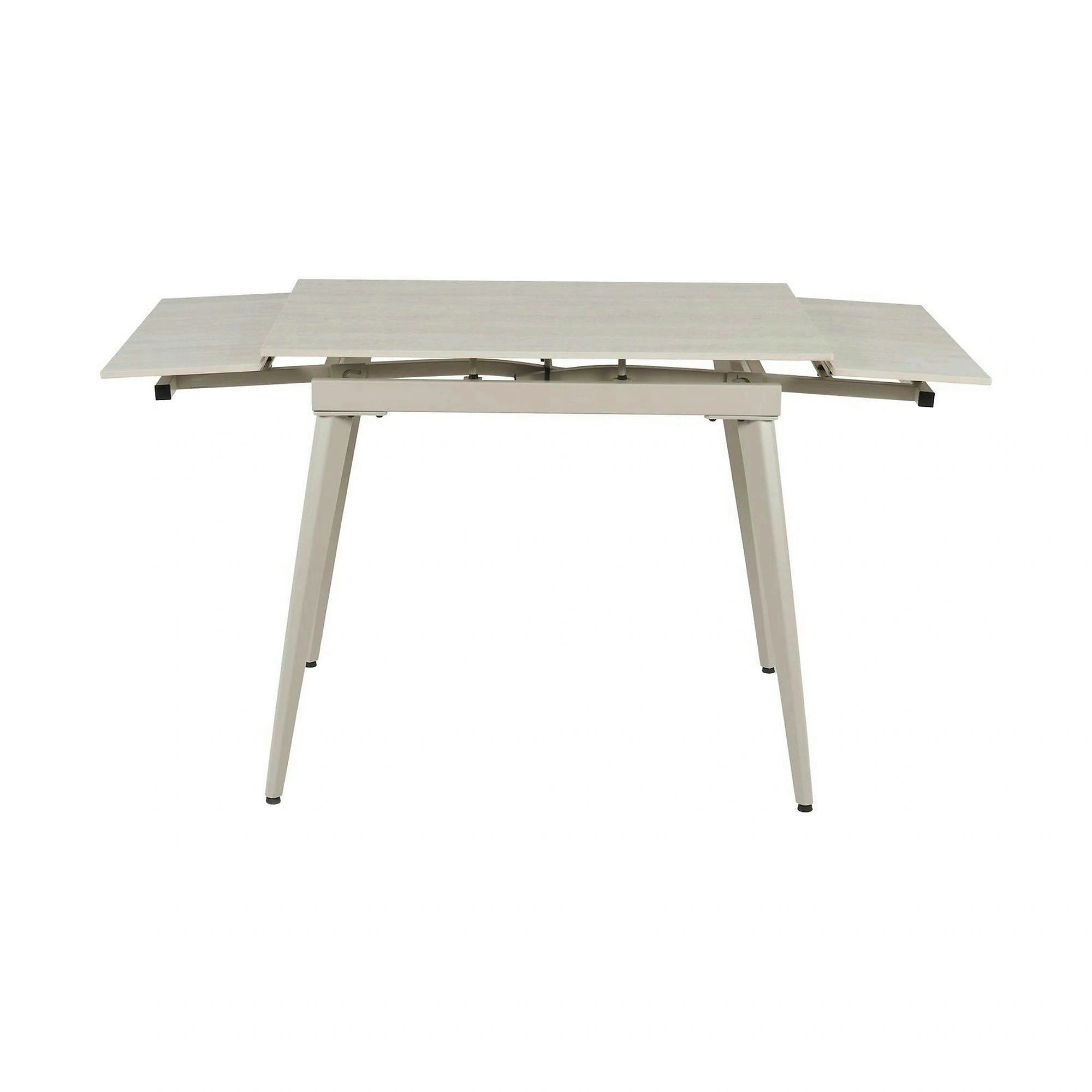 Masa extensibila REEF, grej cu efect de piatra travertin, ceramica/metal, 90/140x70x75 cm