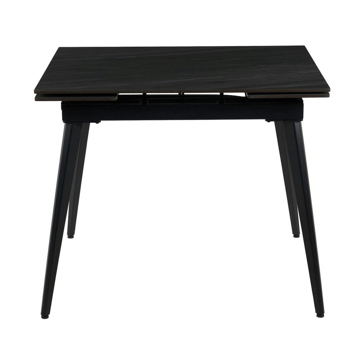 Masa extensibila REEF, gri antracit cu efect de piatra/negru, ceramica/metal, 90/140x70x75 cm