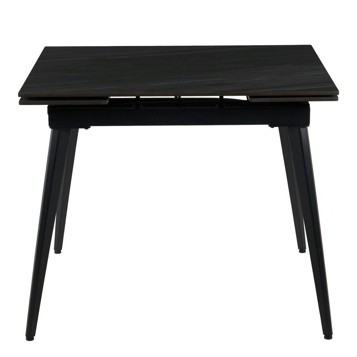 Masa extensibila REEF, gri antracit cu efect de piatra/negru, ceramica/metal, 90/140x70x75 cm