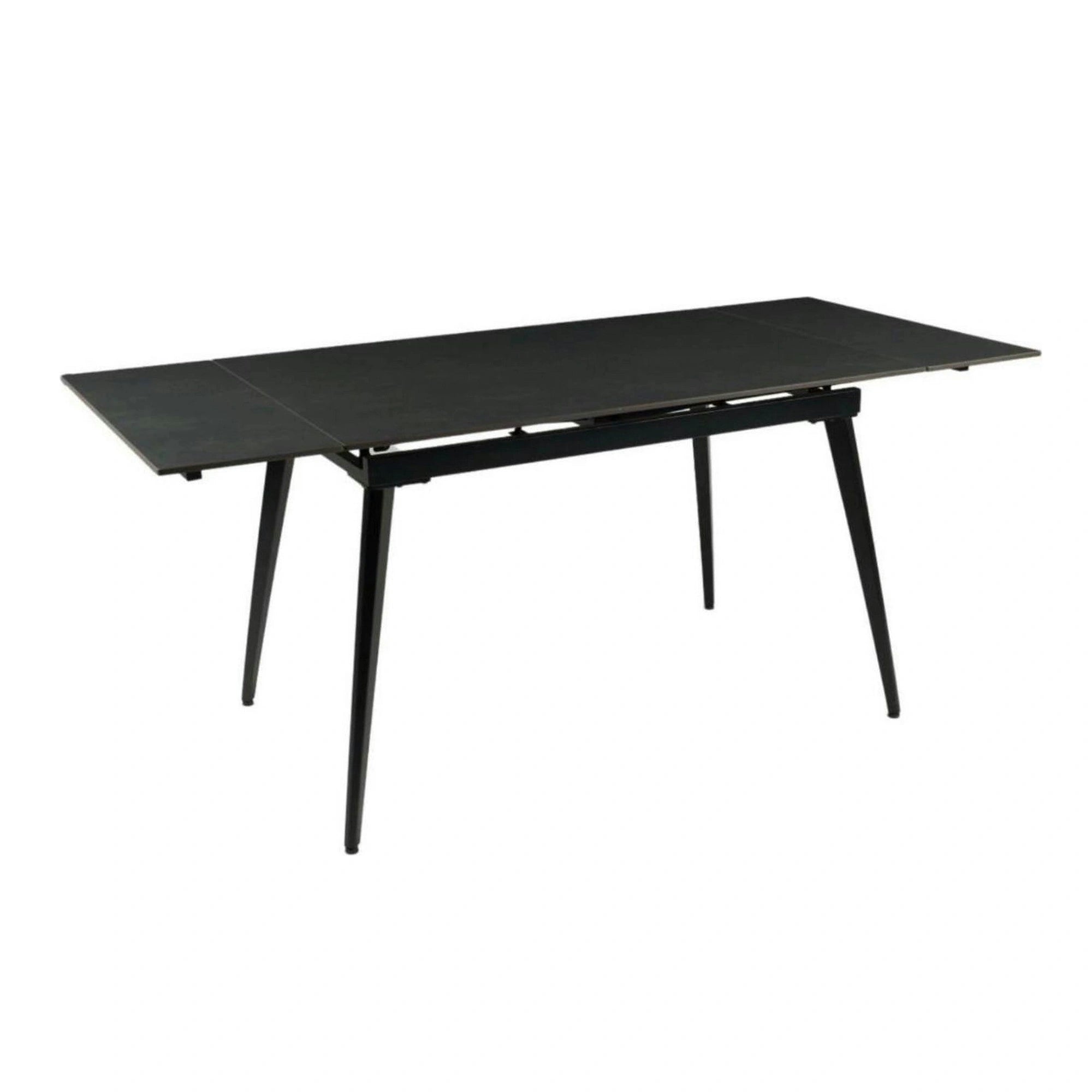 Masa extensibila REEF, negru, ceramica/metal, 120/180x80x76 cm