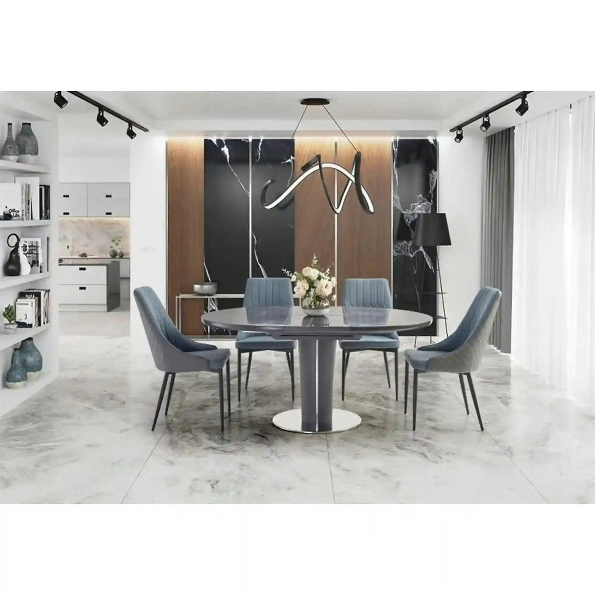 Masa extensibila RICARDO, gri, 120/160x120/76 cm