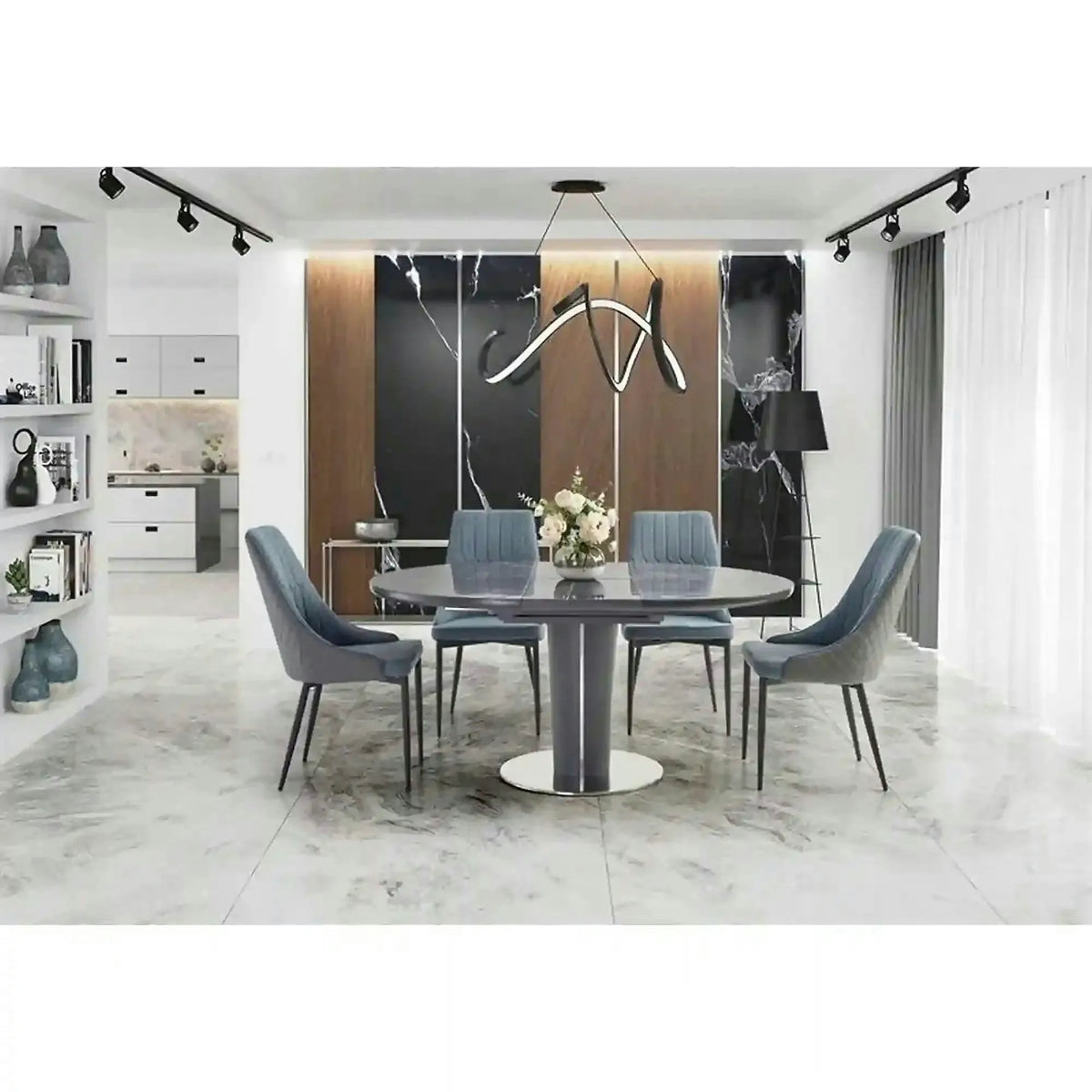 Masa extensibila RICARDO, gri, 120/160x120/76 cm