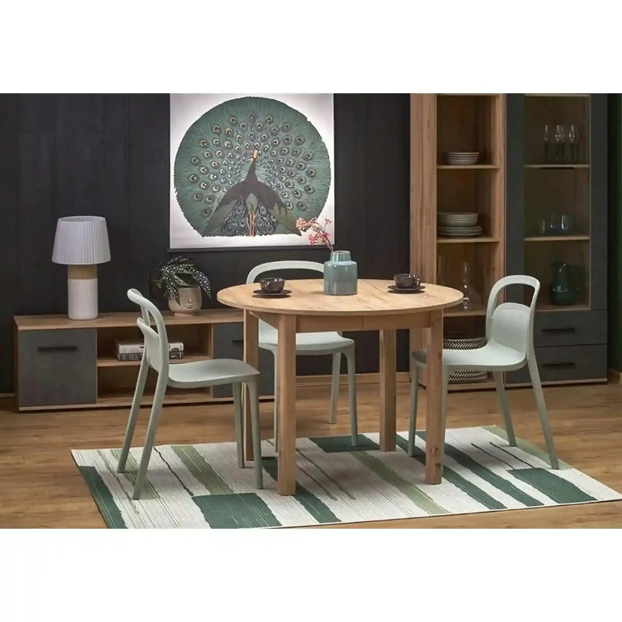 Masa extensibila RINGO, stejar craft, PAL furniruit, 102/142x102x76 cm