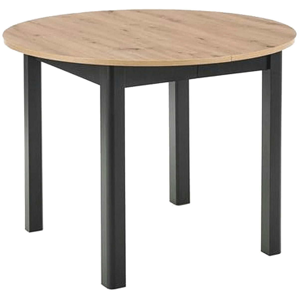 Masa extensibila RINGO, stejar/negru, PAL laminat, 102/142x102x76 cm