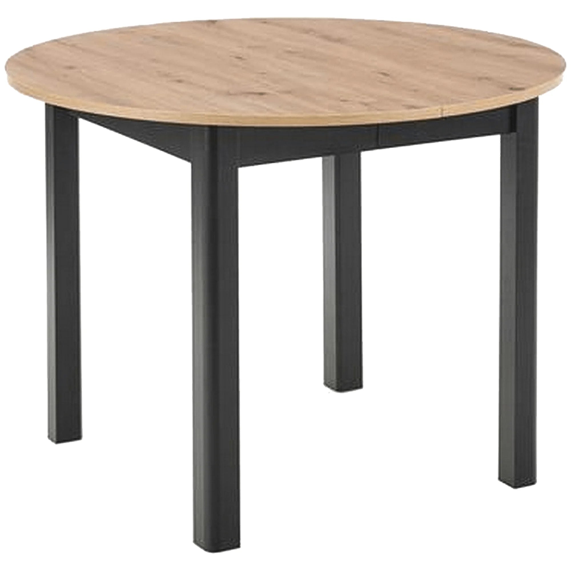 Masa extensibila RINGO, stejar/negru, PAL laminat, 102/142x102x76 cm