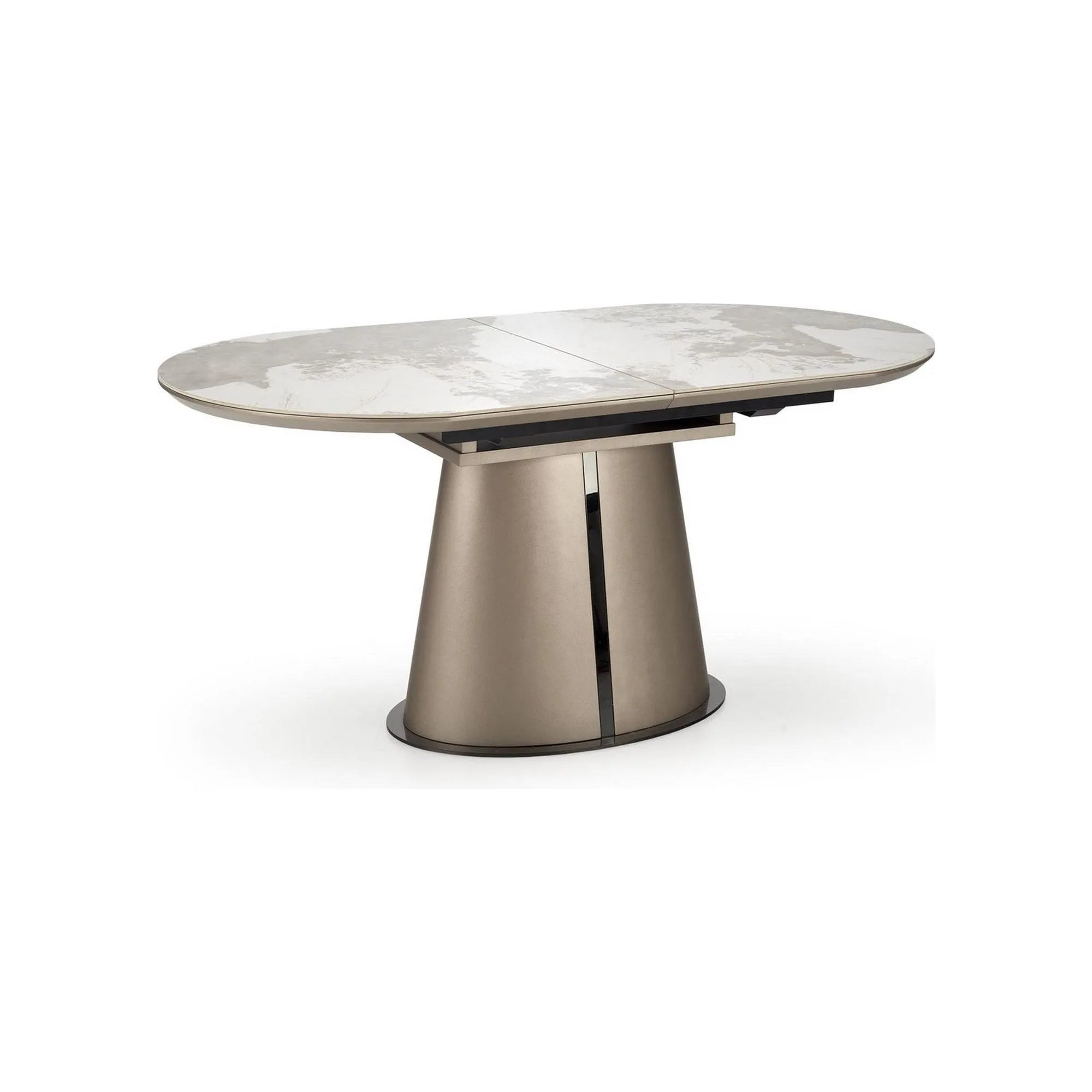 Masa extensibila ROBINSON, bej/alb, ceramica, 160/200x90x76 cm