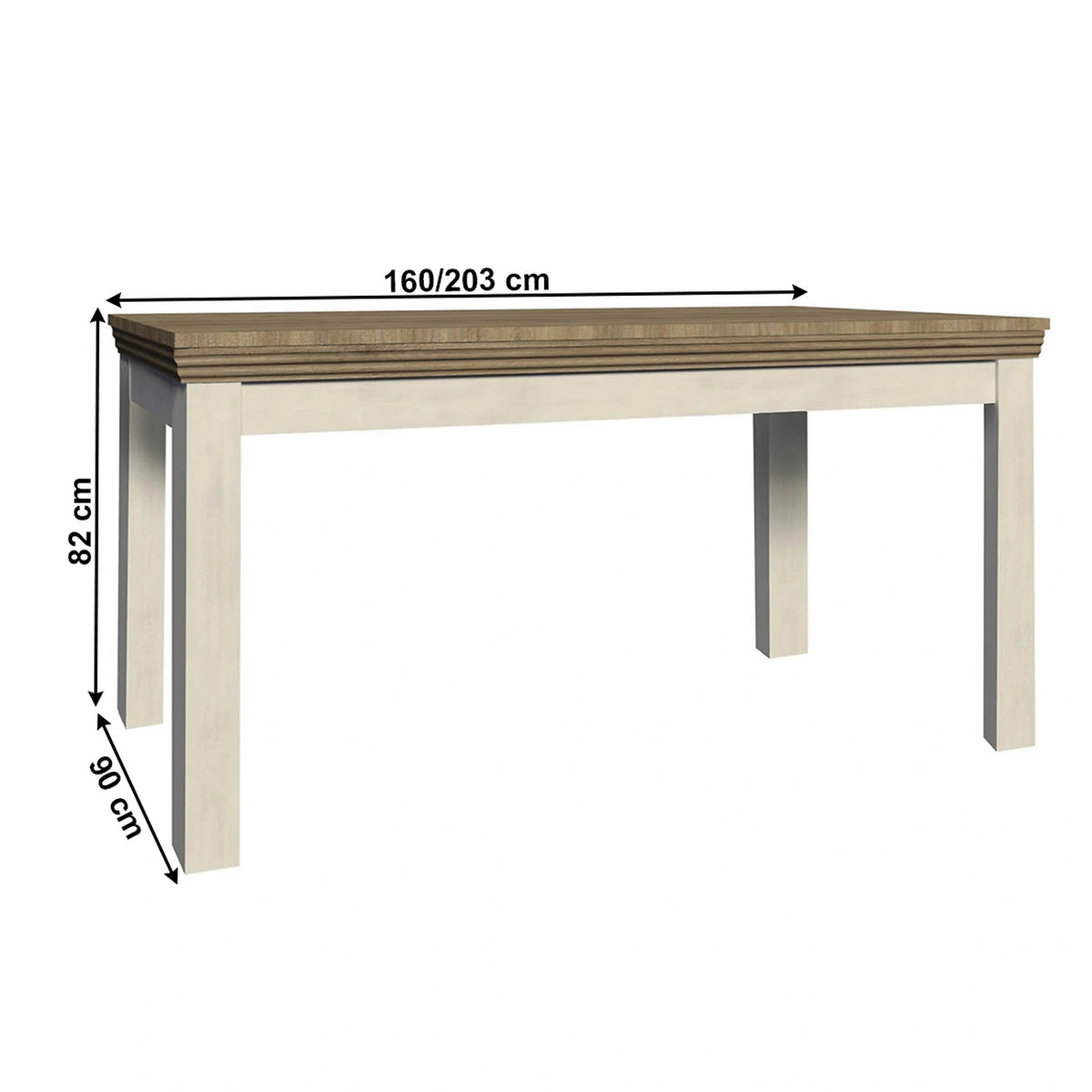 Masa extensibila ROYAL ST, pin nordic/stejar salbatic, PAL laminat, 160/203x90x82 cm