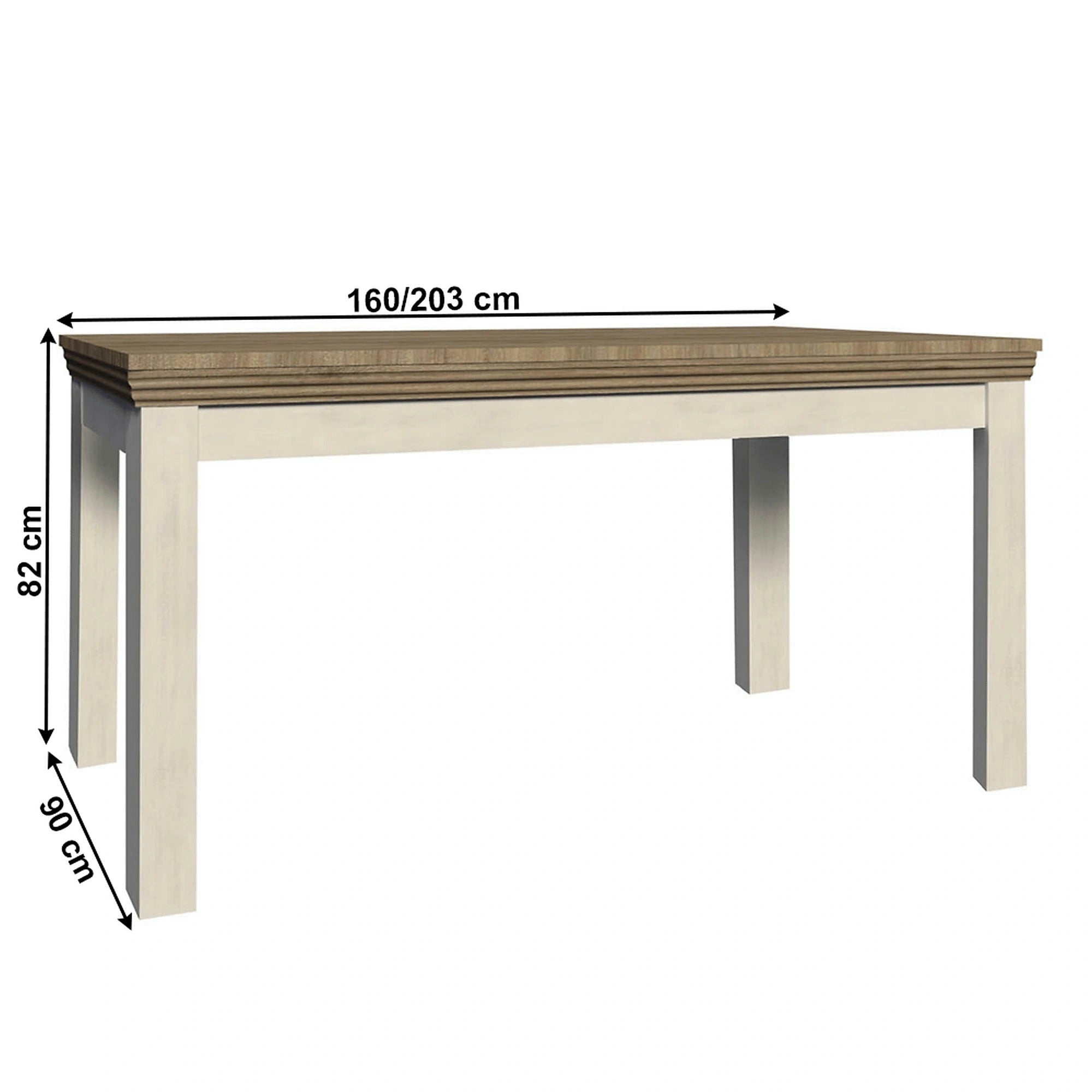 Masa extensibila ROYAL ST, pin nordic/stejar salbatic, PAL laminat, 160/203x90x82 cm