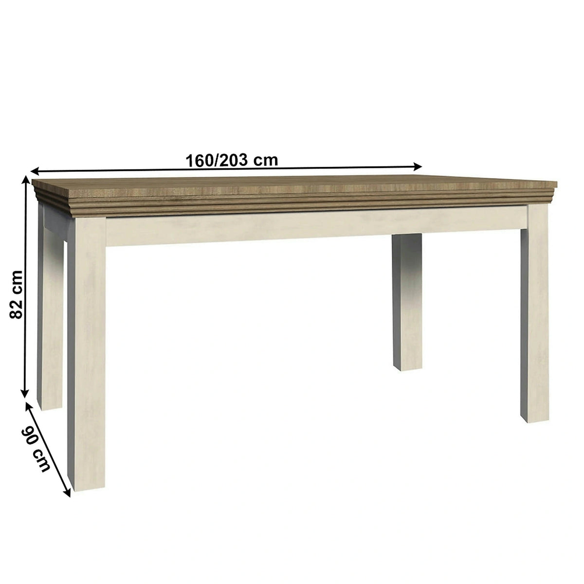 Masa extensibila ROYAL ST, pin nordic/stejar salbatic, PAL laminat, 160/203x90x82 cm