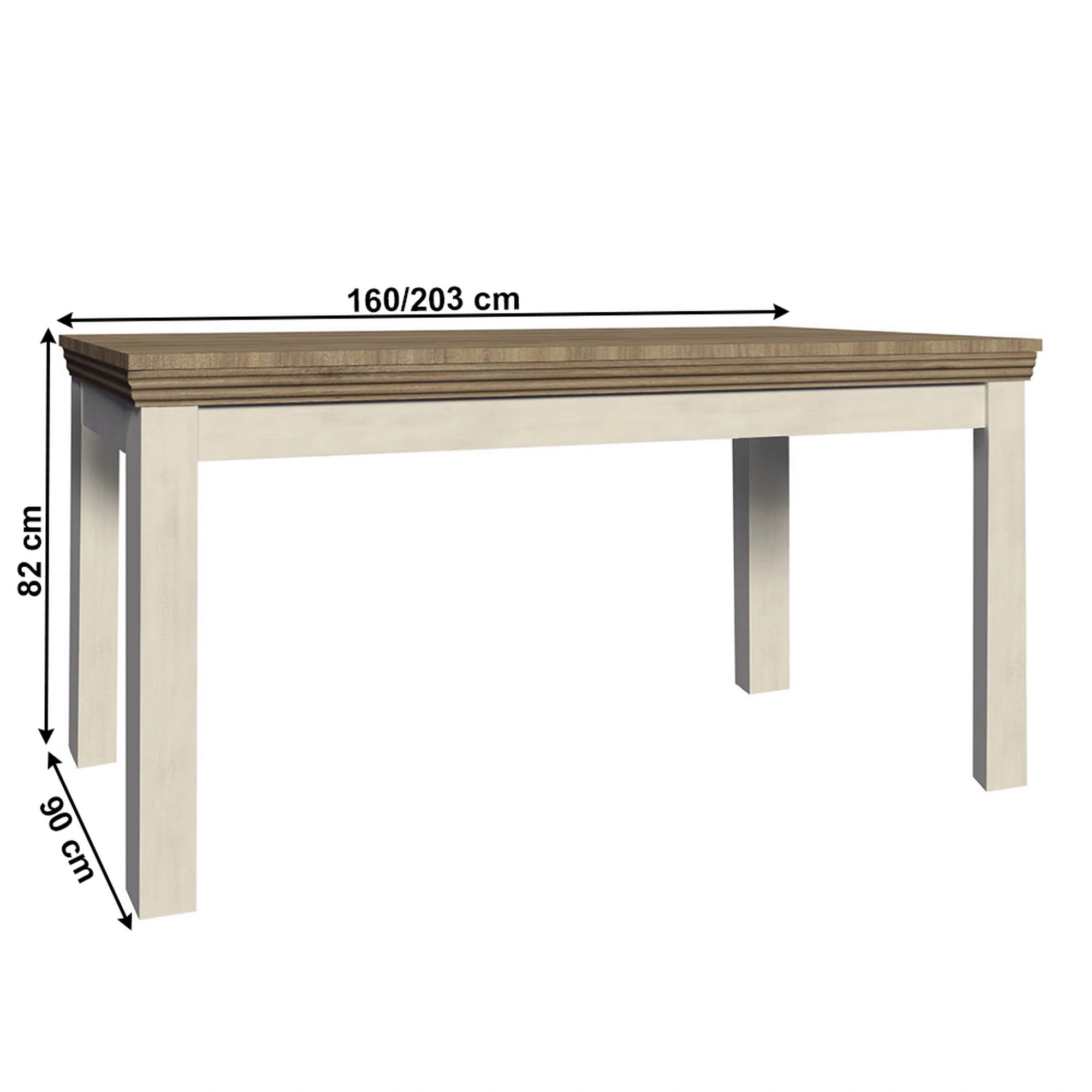 Masa extensibila ROYAL ST, pin nordic/stejar salbatic, PAL laminat, 160/203x90x82 cm