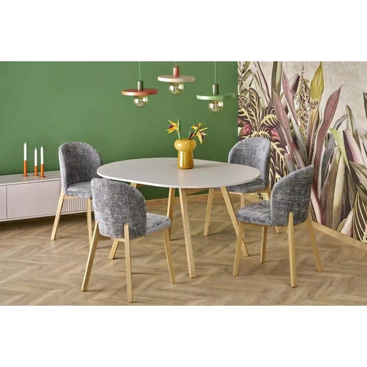 Masa extensibila RUBEN, casmir/stejar, PAL, 102/142x102x73 cm