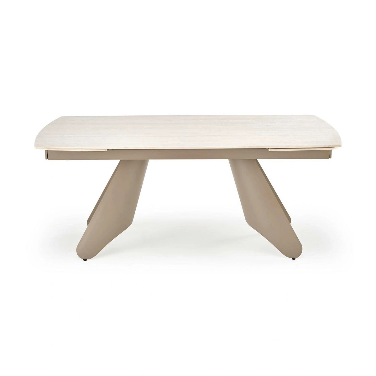 Masa extensibila SALIX, travertin/casmir, piatra sinterizata/otel, 180/260x90x76 cm