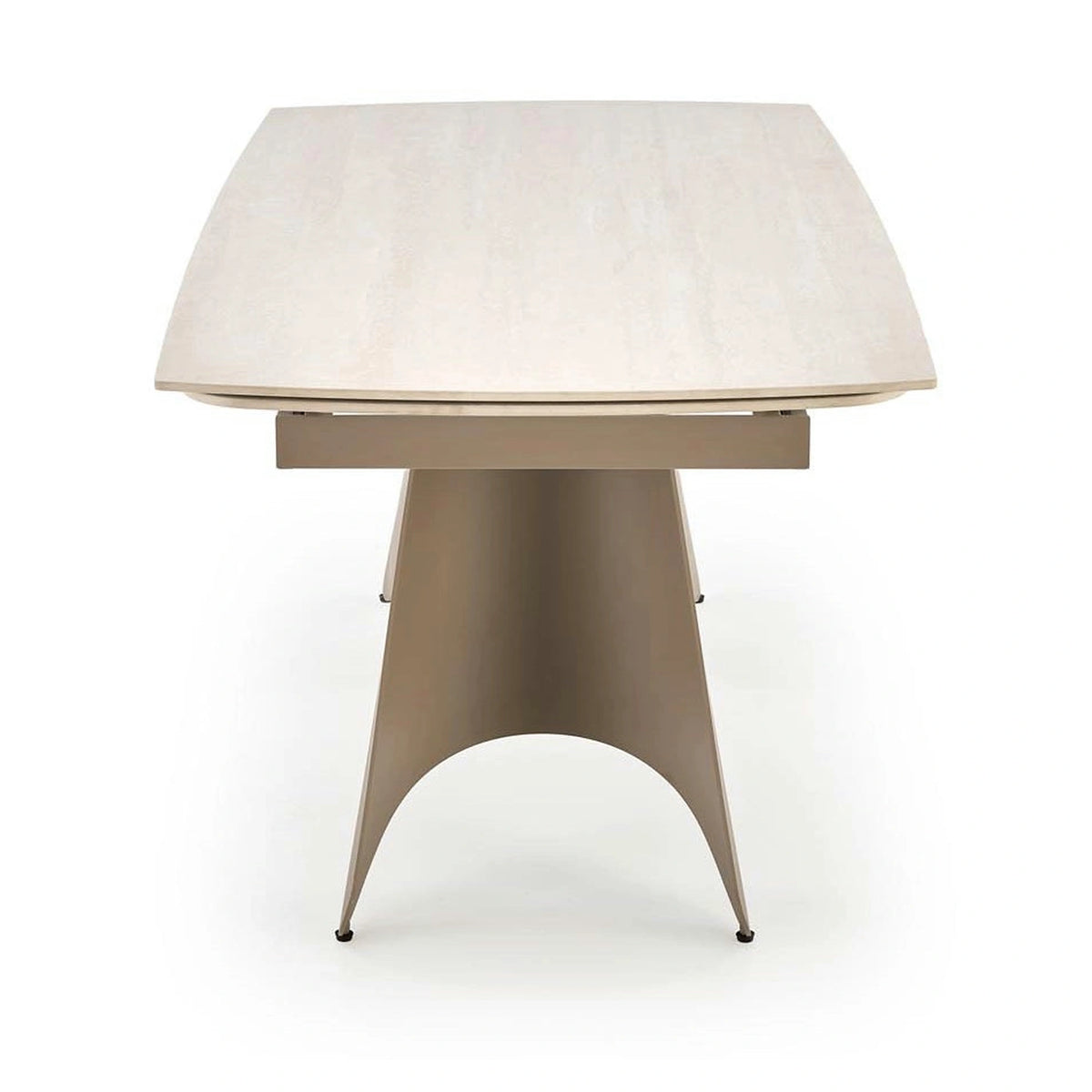 Masa extensibila SALIX, travertin/casmir, piatra sinterizata/otel, 180/260x90x76 cm