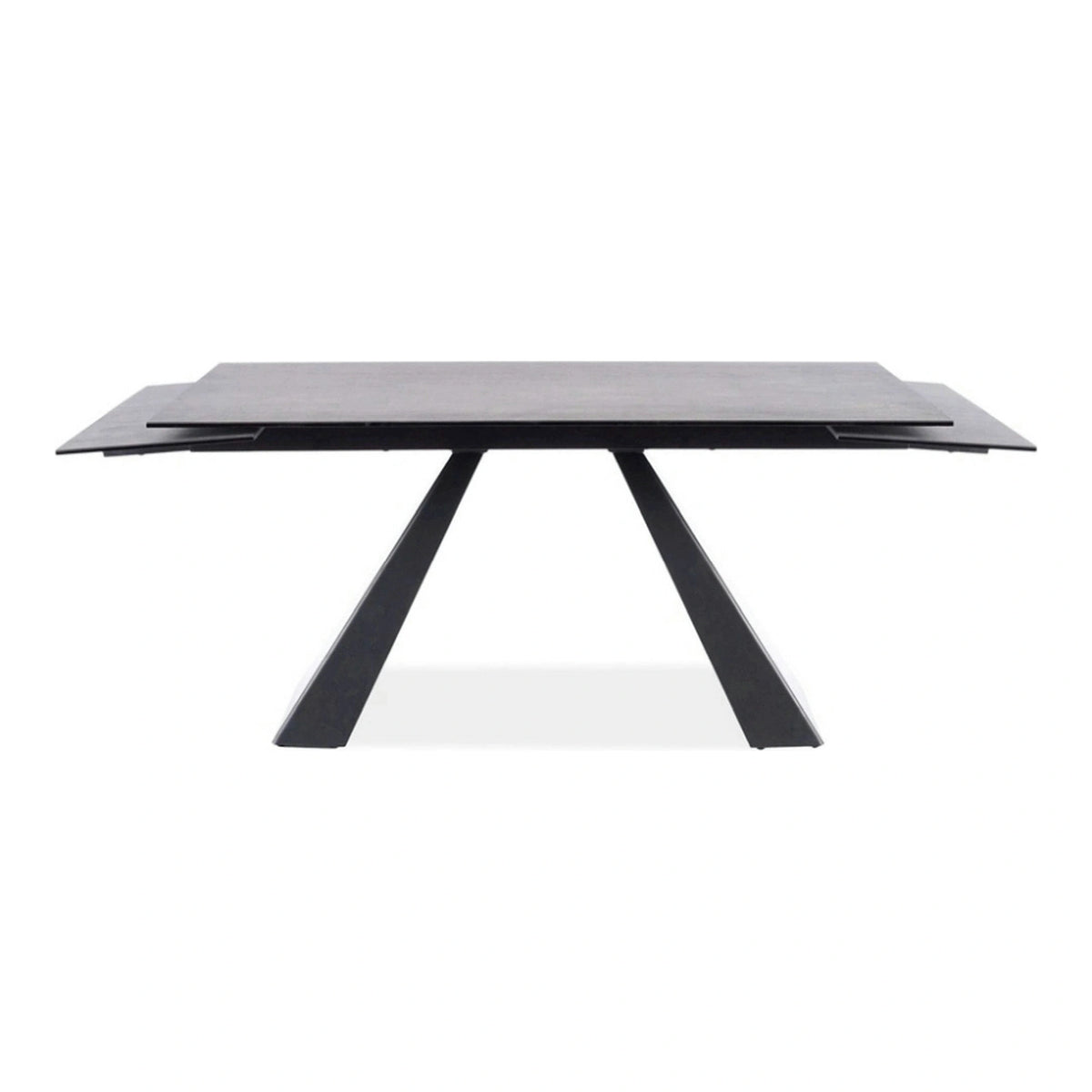 Masa extensibila SALVADORE CERAMIC, gri/negru mat, sticla securizata/ceramica, 180-260x90x76 cm