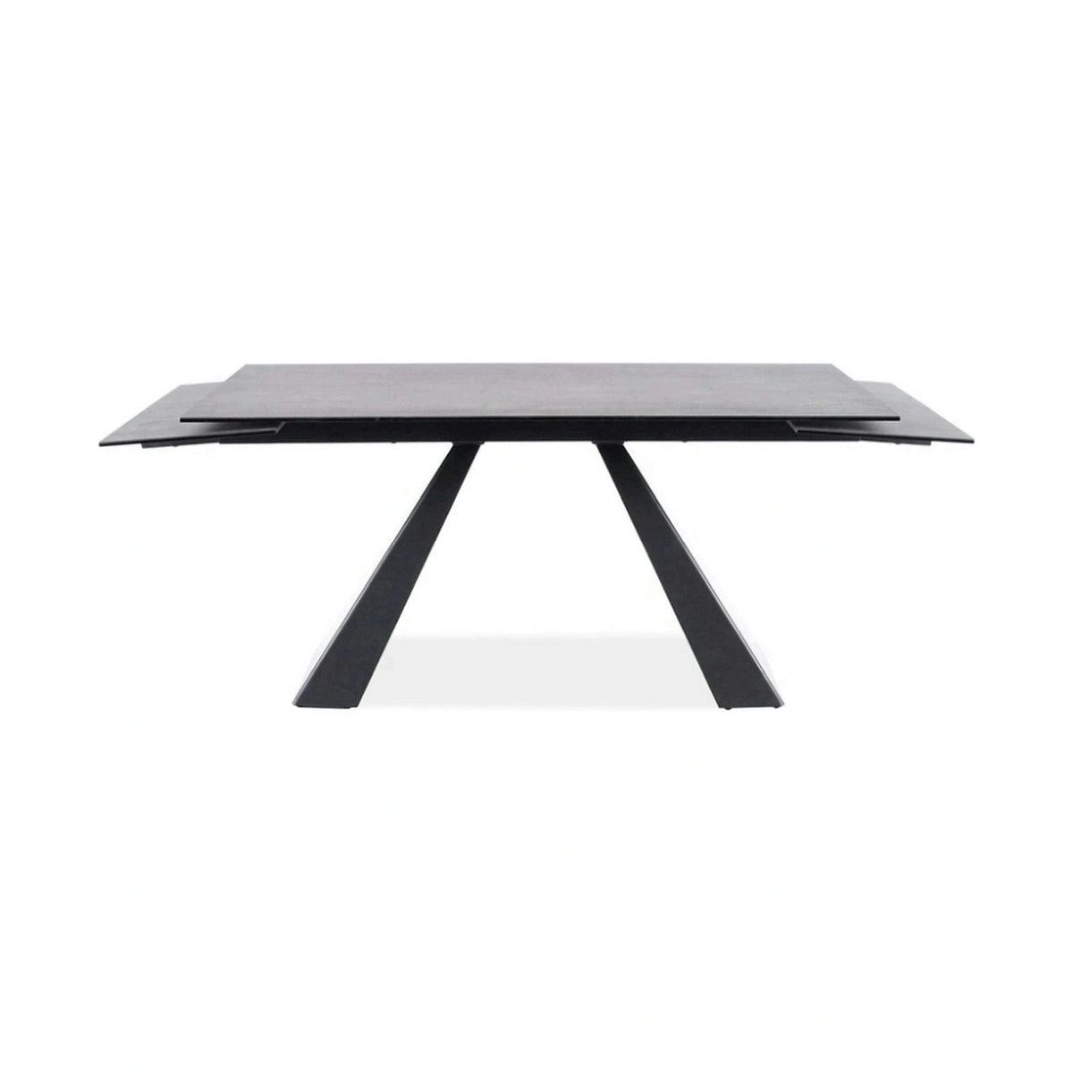 Masa extensibila SALVADORE CERAMIC, gri/negru mat, sticla securizata/ceramica, 180-260x90x76 cm