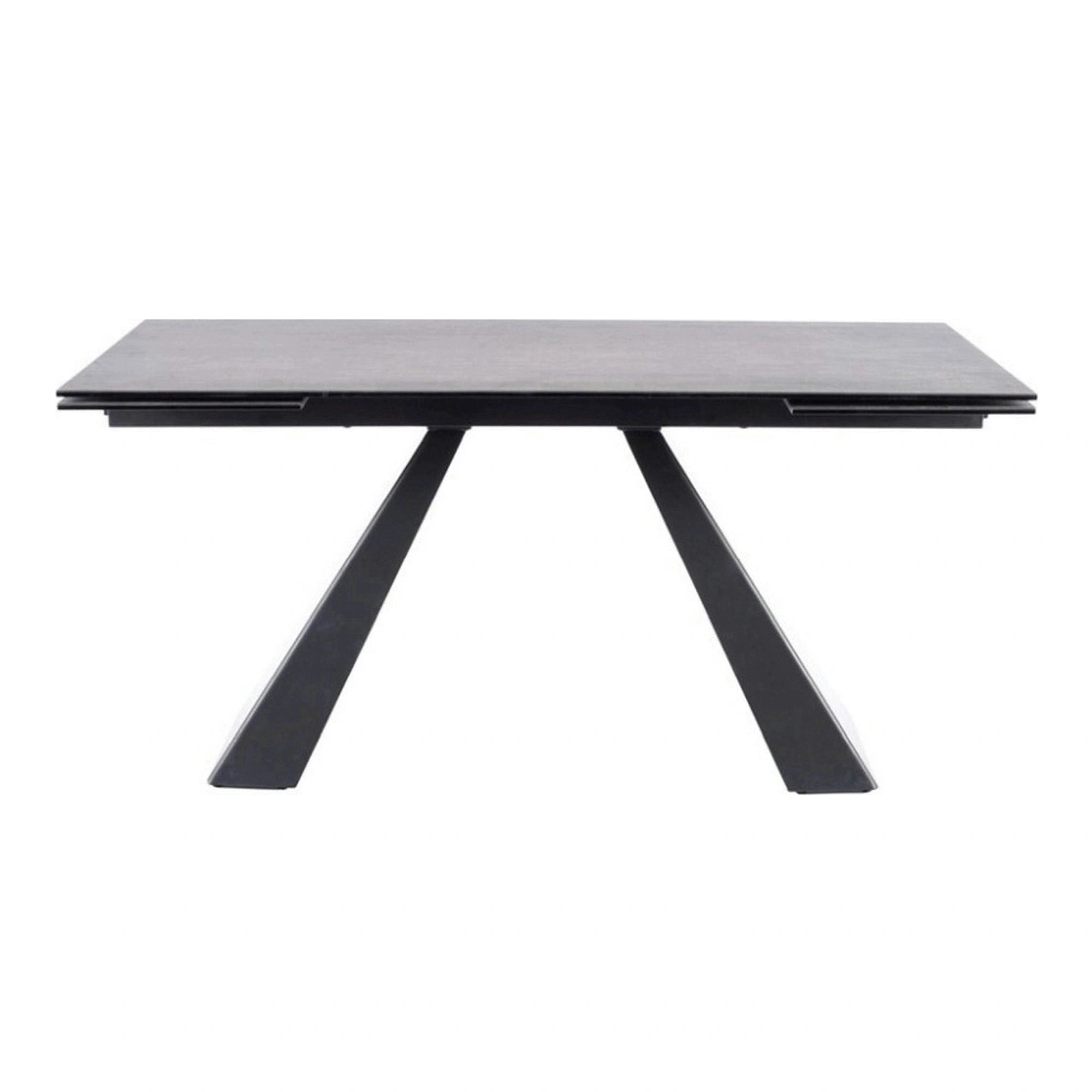 Masa extensibila SALVADORE CERAMIC II, gri/negru mat, sticla securizata/ceramica, 120/180x80x76 cm