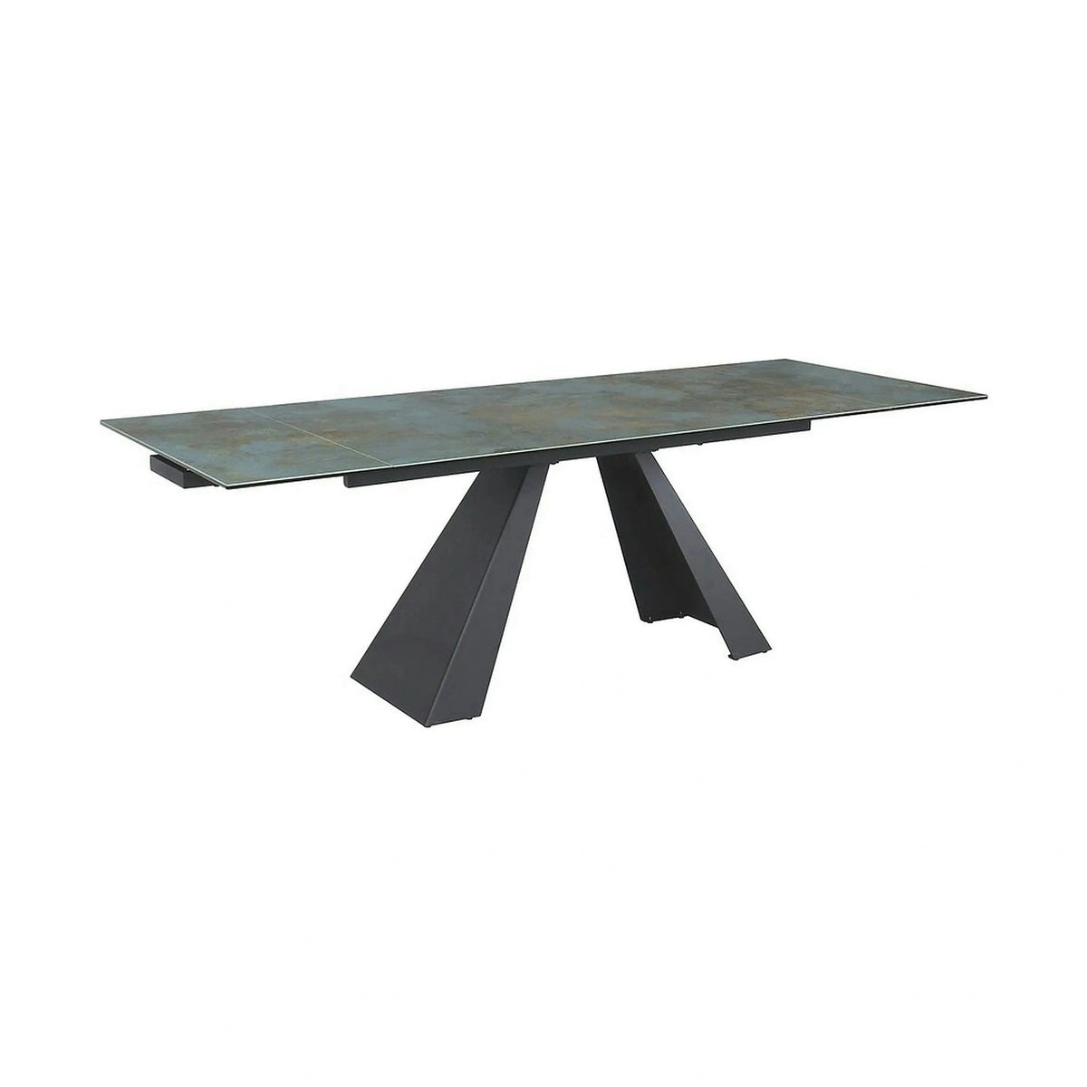 Masa extensibila SALVADORE CERAMIC, turcoaz/negru mat, sticla securizata/ceramica, 160-240x90x76 cm