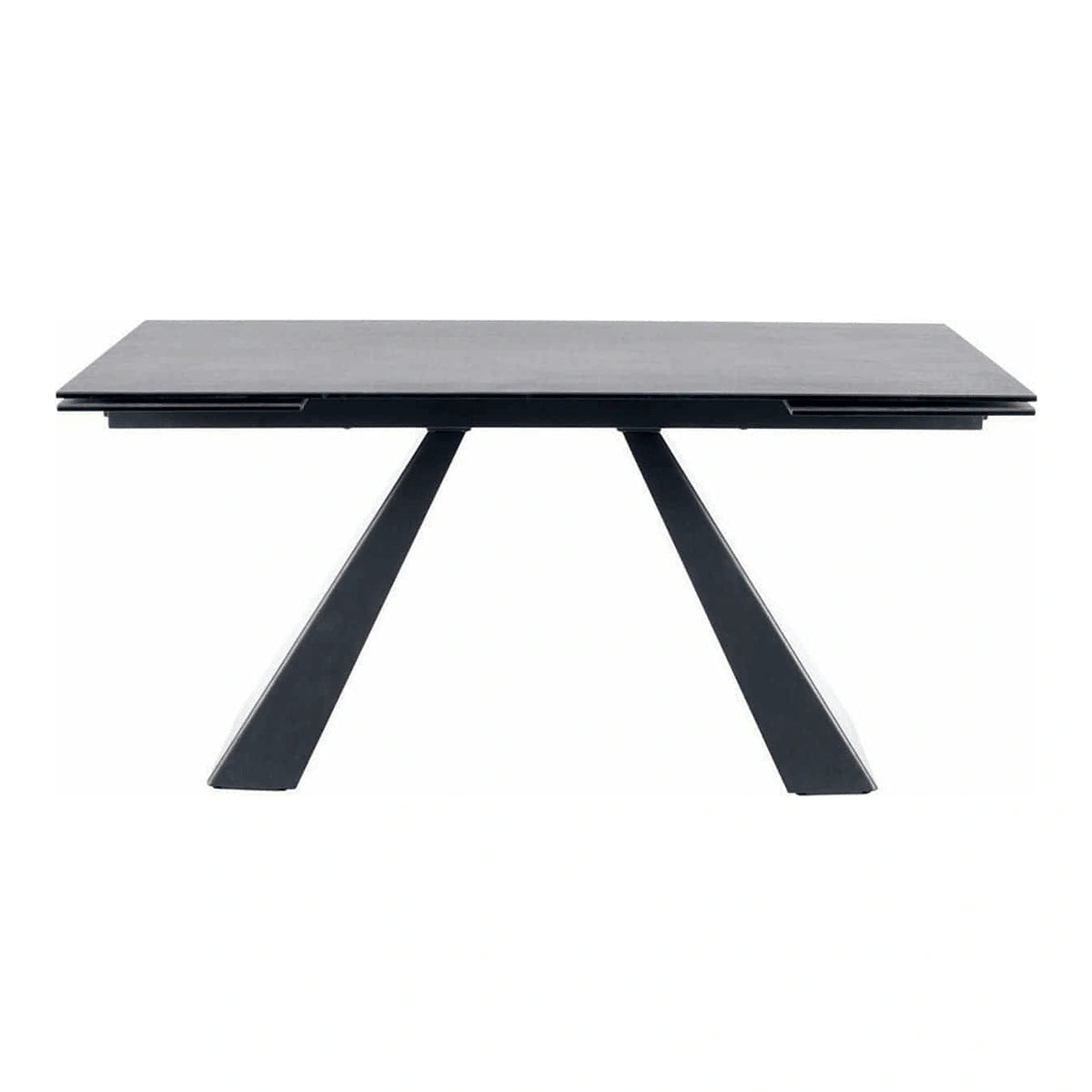 Masa extensibila SALVADORE, gri/negru, sticla securizata/ceramica/metal, 160/240x90x76 cm